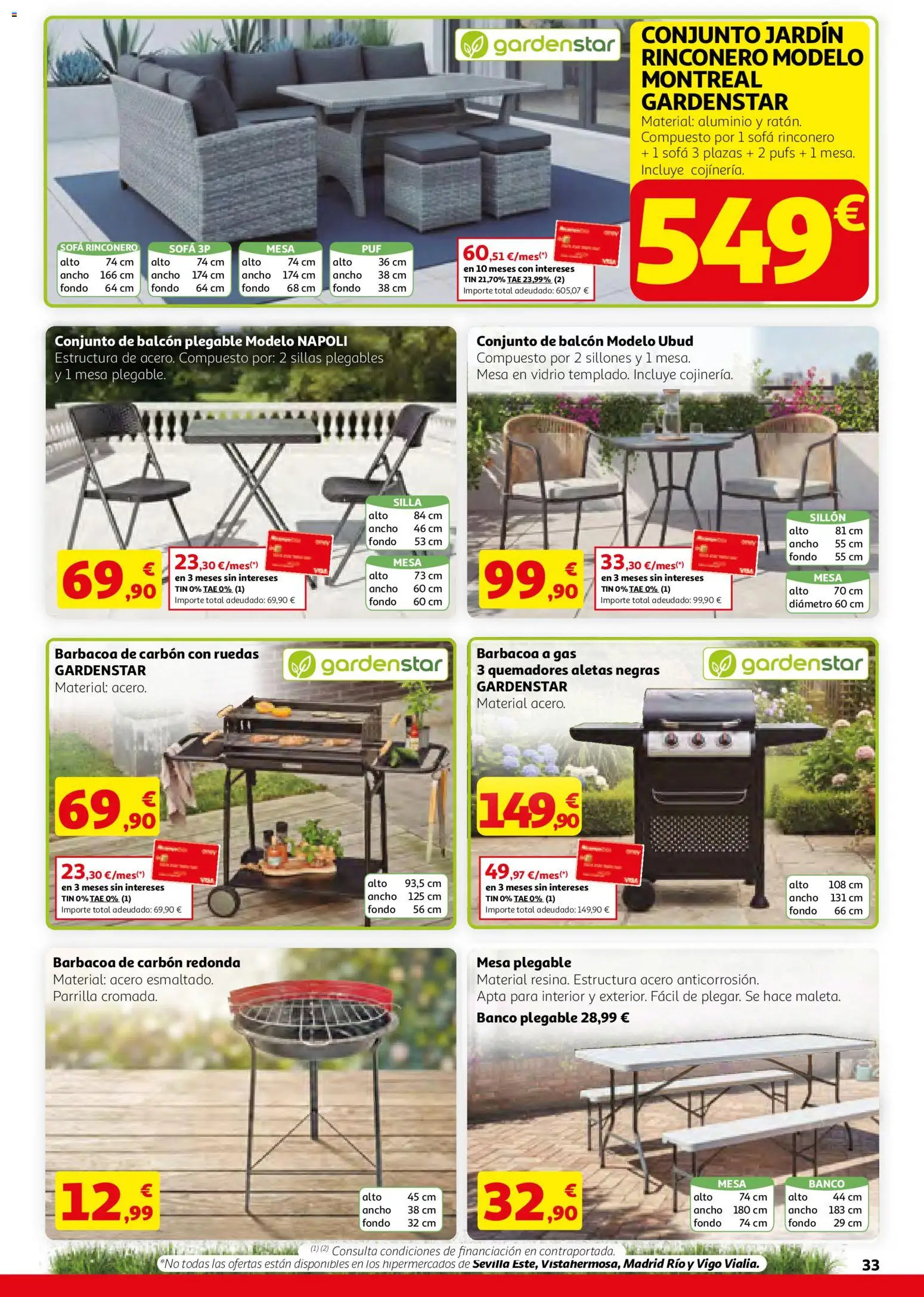 Alcampo HGU Nacional │ válido desde el 12.03.2026 | Página: 33 | Productos: Barbacoa, Sillón, Mesa, Silla