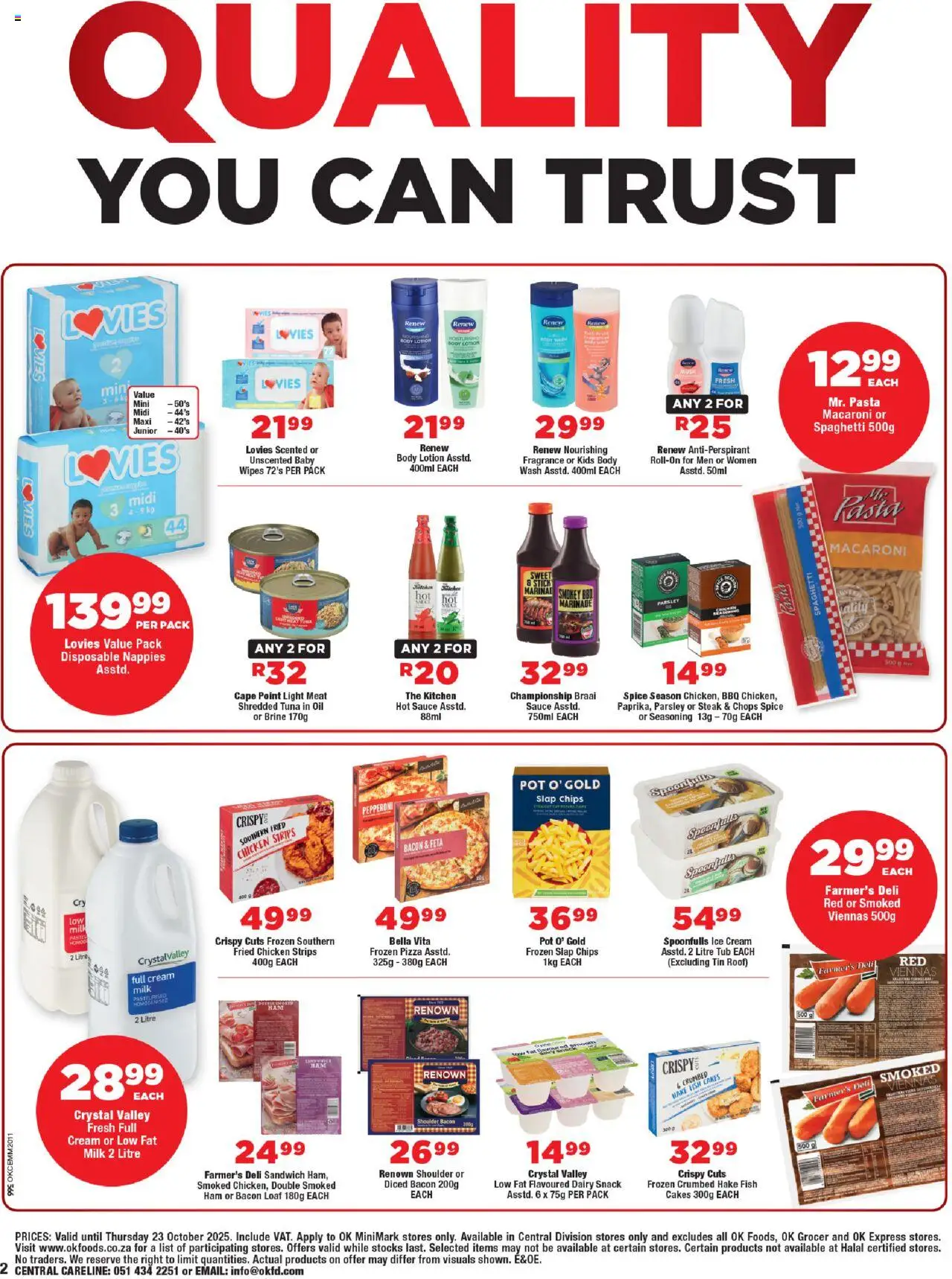 New OK Foods catalogue – valid from 15.10.2025 | Page: 2 | Products: Parsley, Ham, Chicken, Ice cream