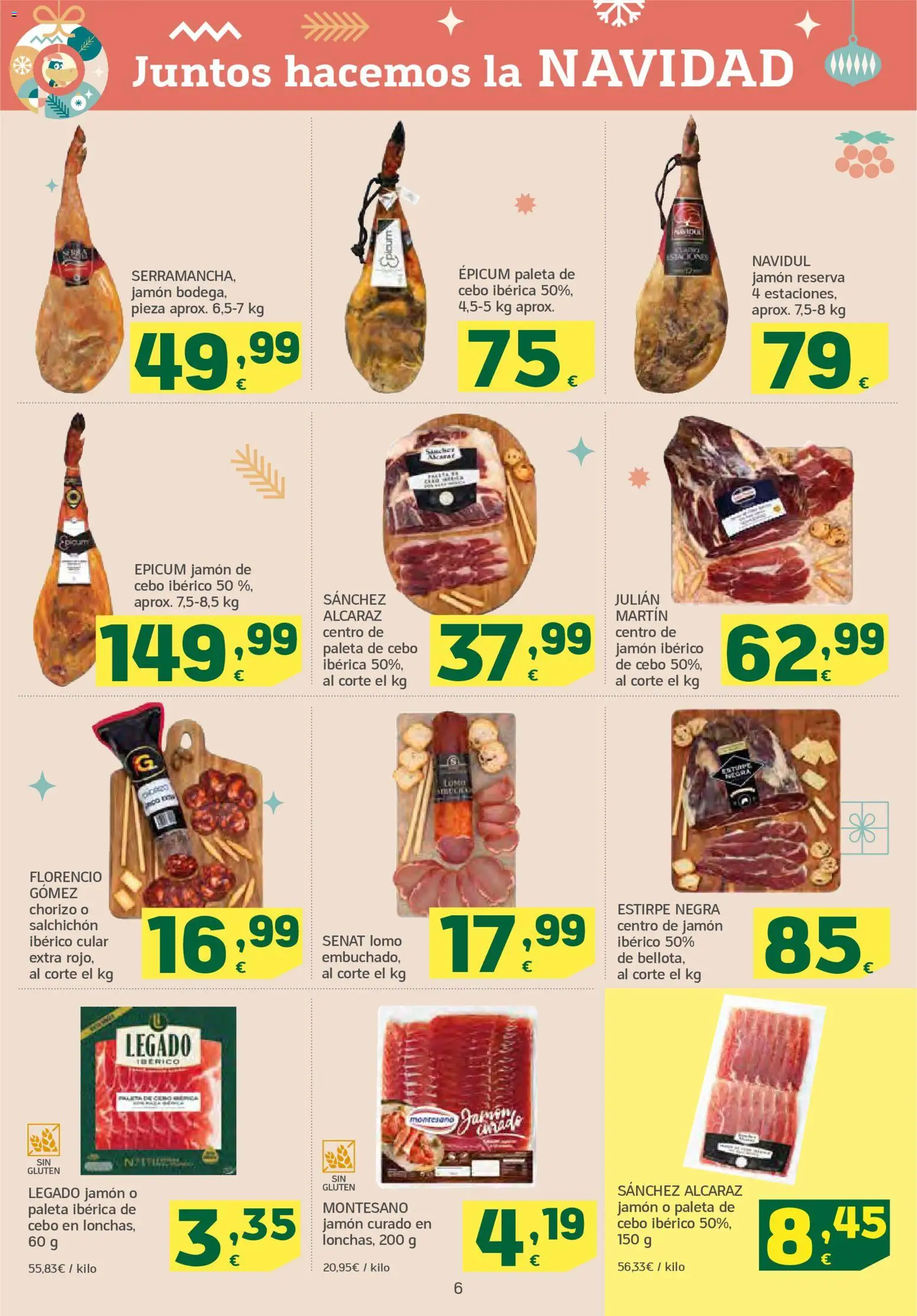 HiperDino folleto │ válido desde el 18.12.2025 | Página: 6 | Productos: Jamón ibérico, Jamón