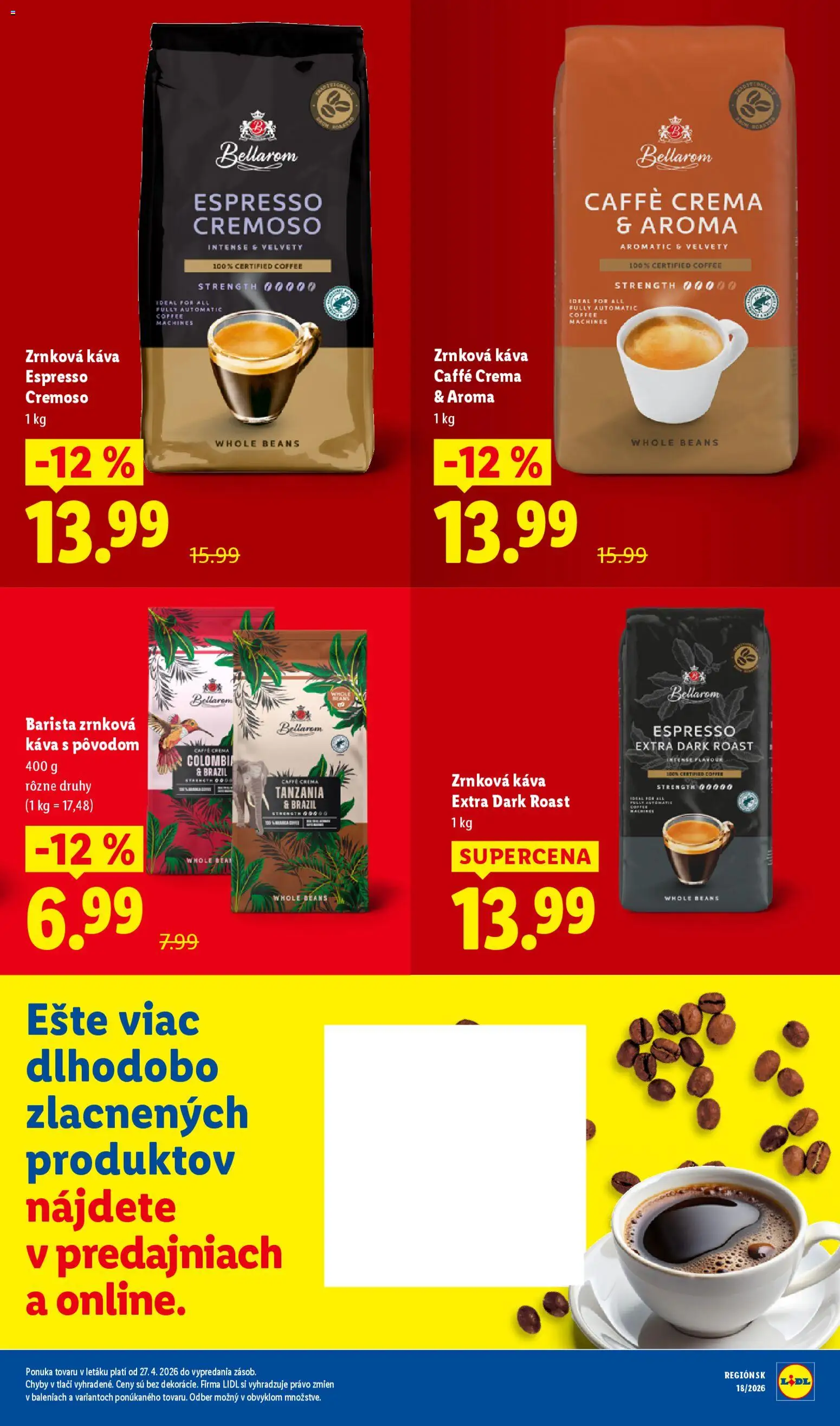 Nové Lidl akcie – leták je platný od 27.04.2026 | Strana: 5 | Produkty: Káva, Barista, Zrnková káva