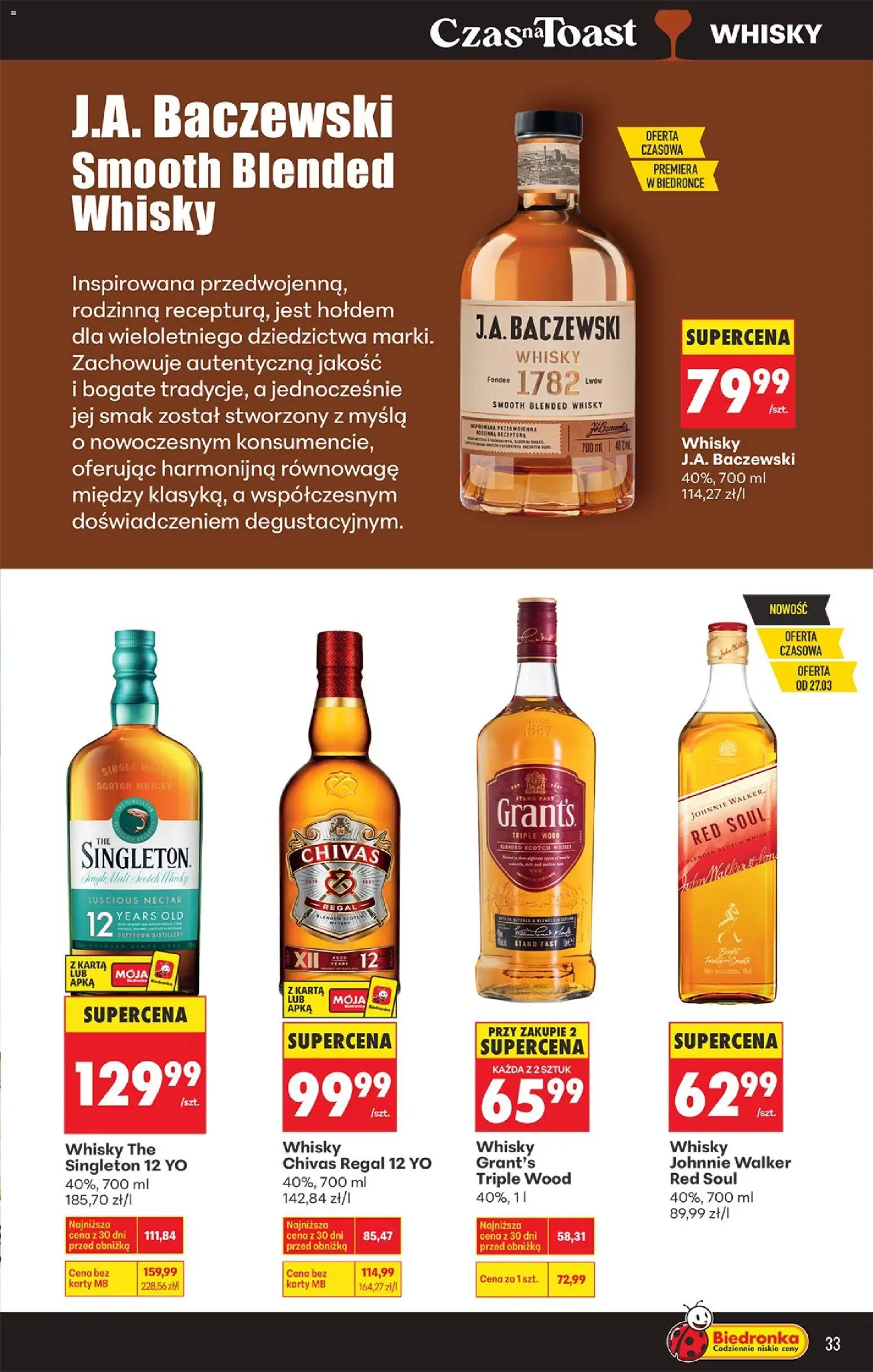 Biedronka Polsko leták - Czas na toast od 23.03.2026 | Strana: 35 | Produkty: Chivas, Chivas Regal, Regál, Karty