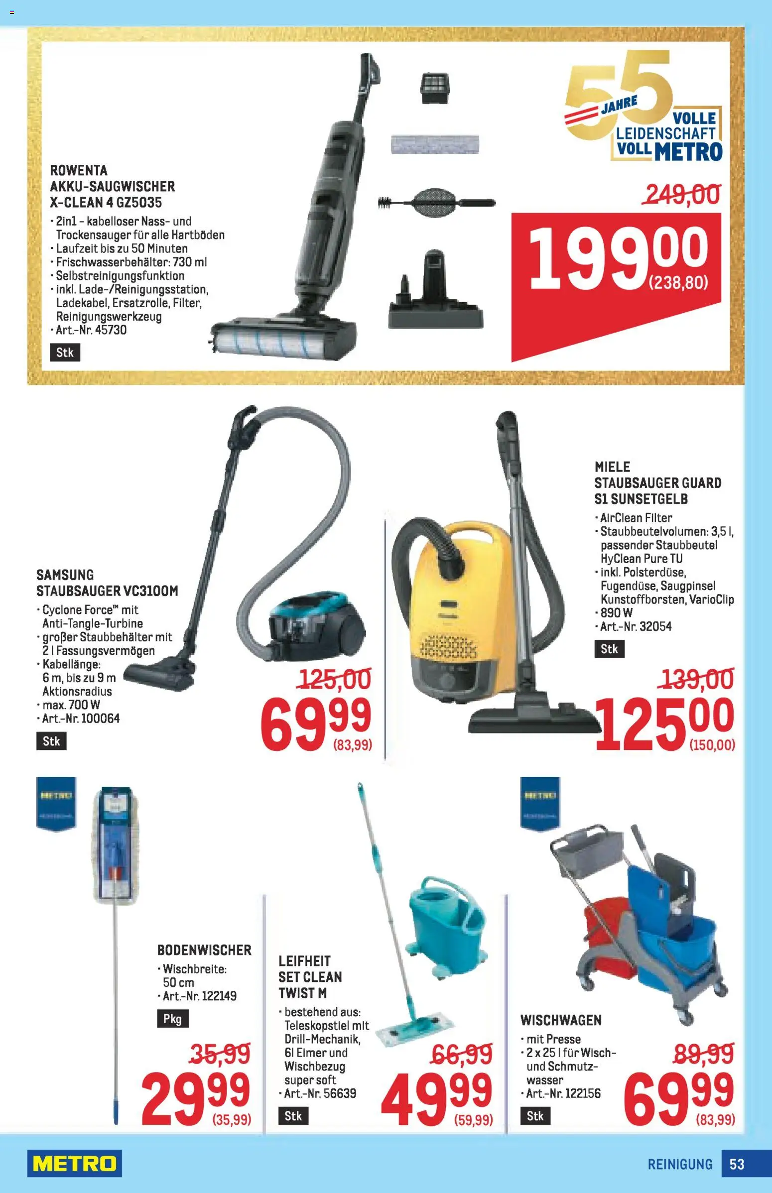 Metro angebote Profi gültig ab 05.03.2026 | Seite: 53 | Produkte: Wasser, Staubsauger, Presse, Samsung