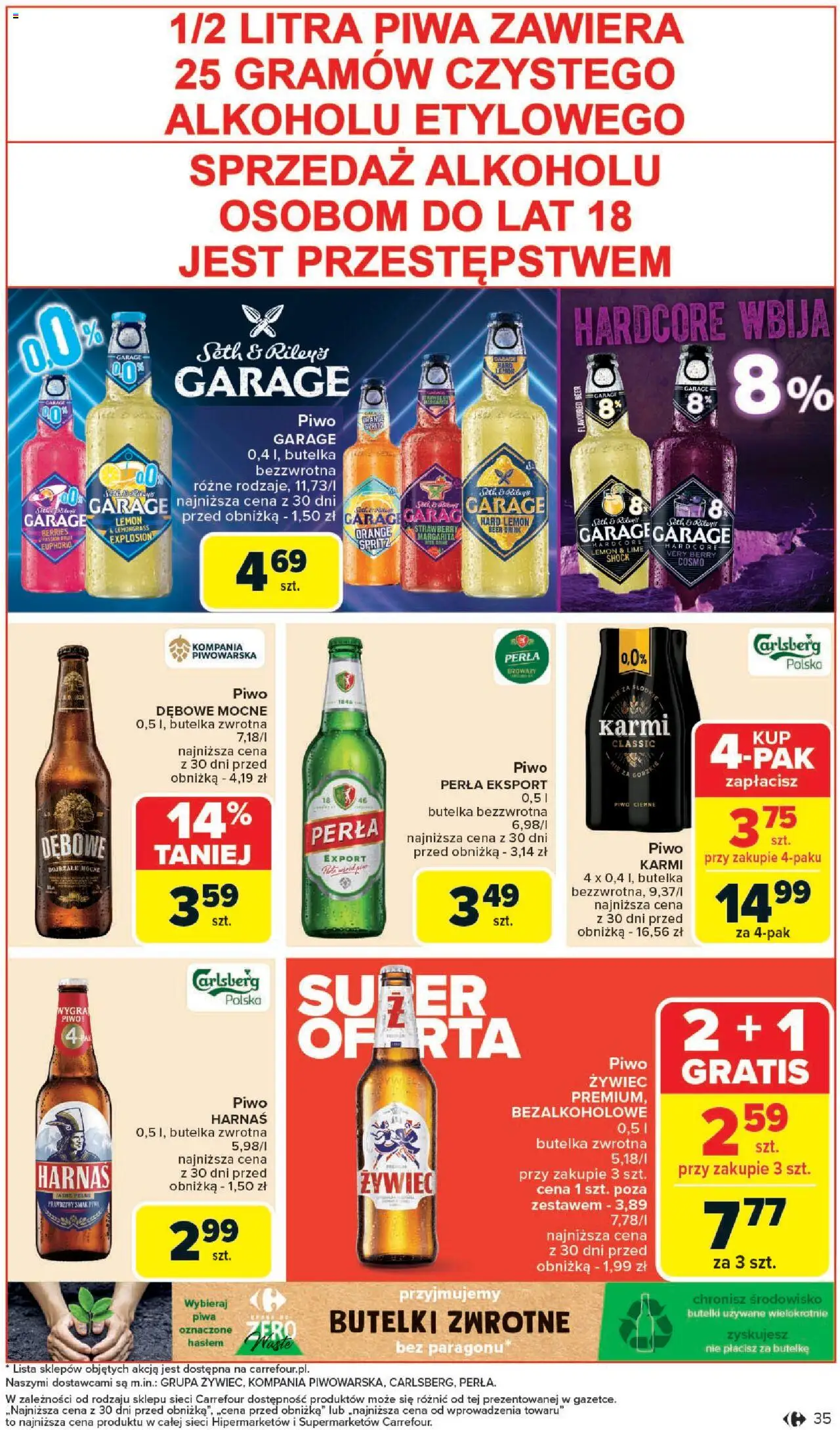 Carrefour Gazetka od 09.06.2025 | Strona: 37 | Produkty: Piwo perła, Harnaś, Piwo