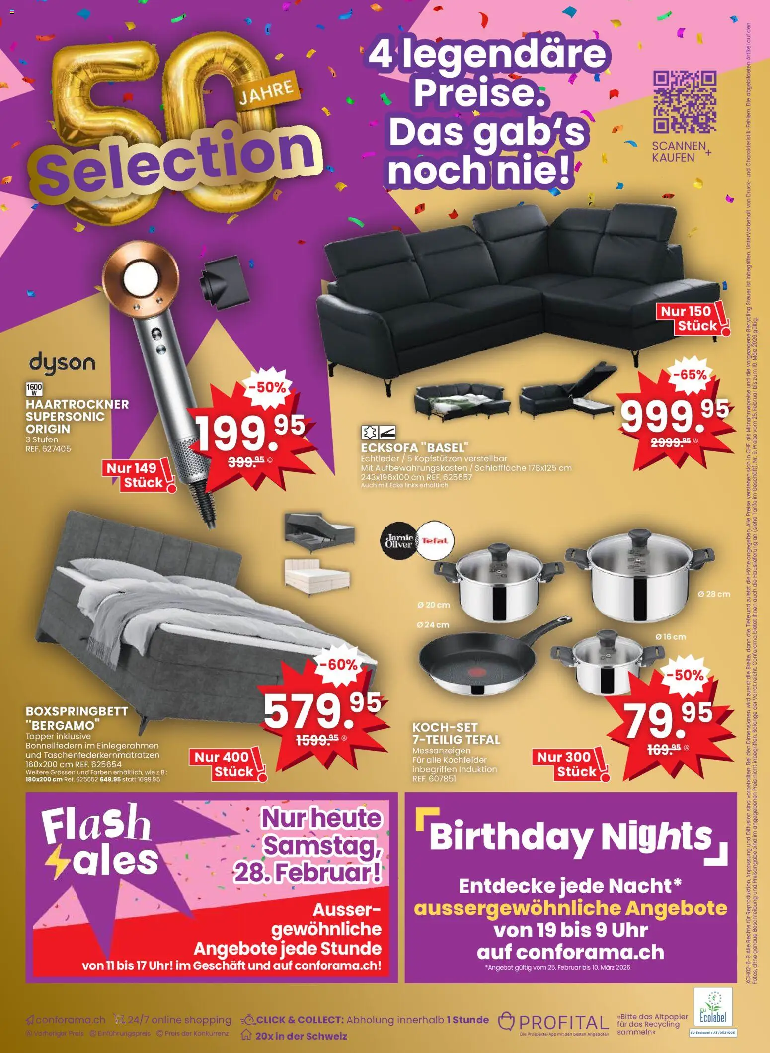 Conforama Aktionen – gültig ab 25.02.2026 | Seite: 24 | Produkte: Topper, Uhr, Ecksofa, Dyson