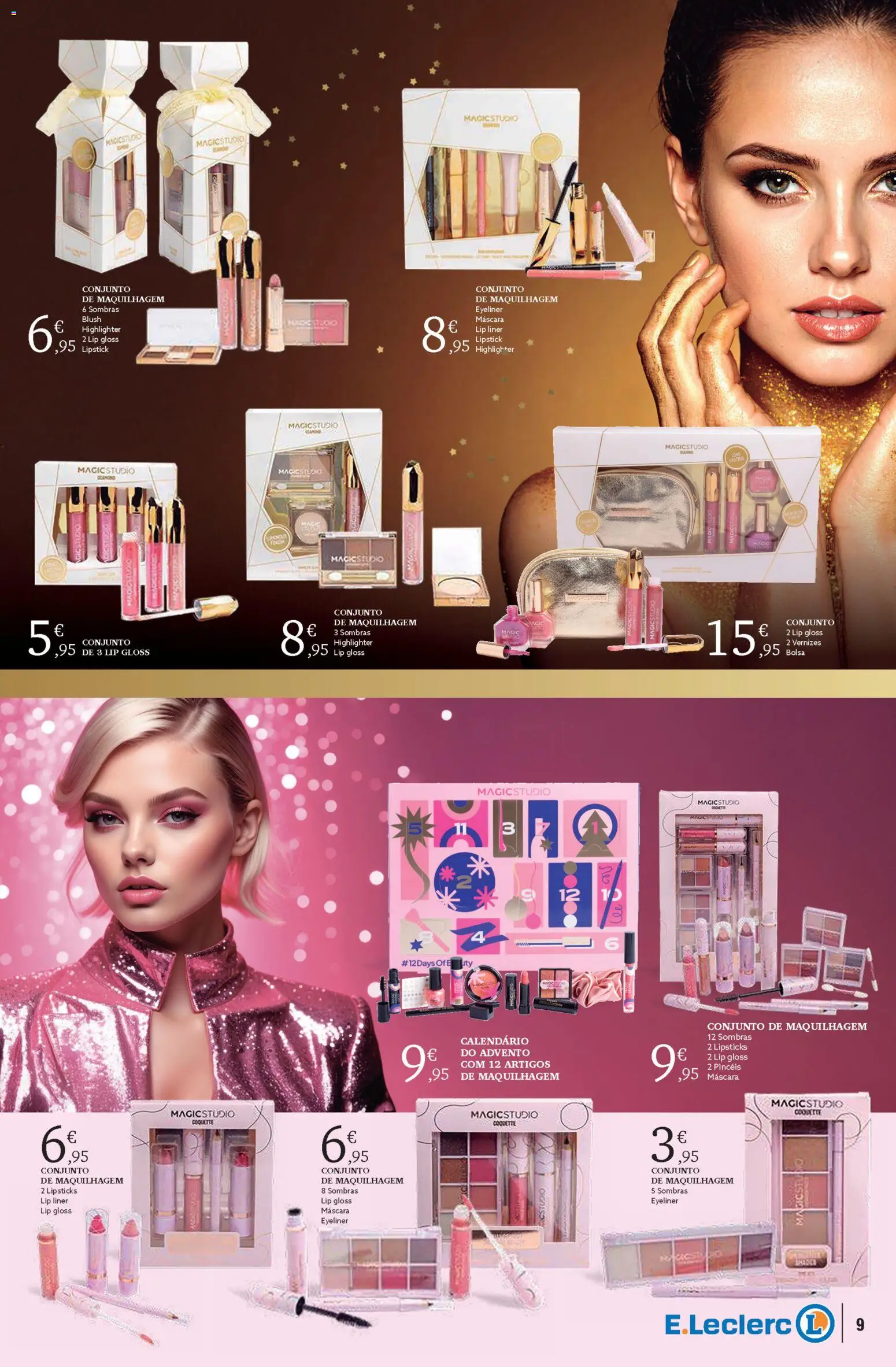 E.Leclerc - Folheto Conjuntos de Natal │ válido de 04.11.2025 | Página: 9 | Produtos: Gloss, Blush, Maquilhagem, Sombras