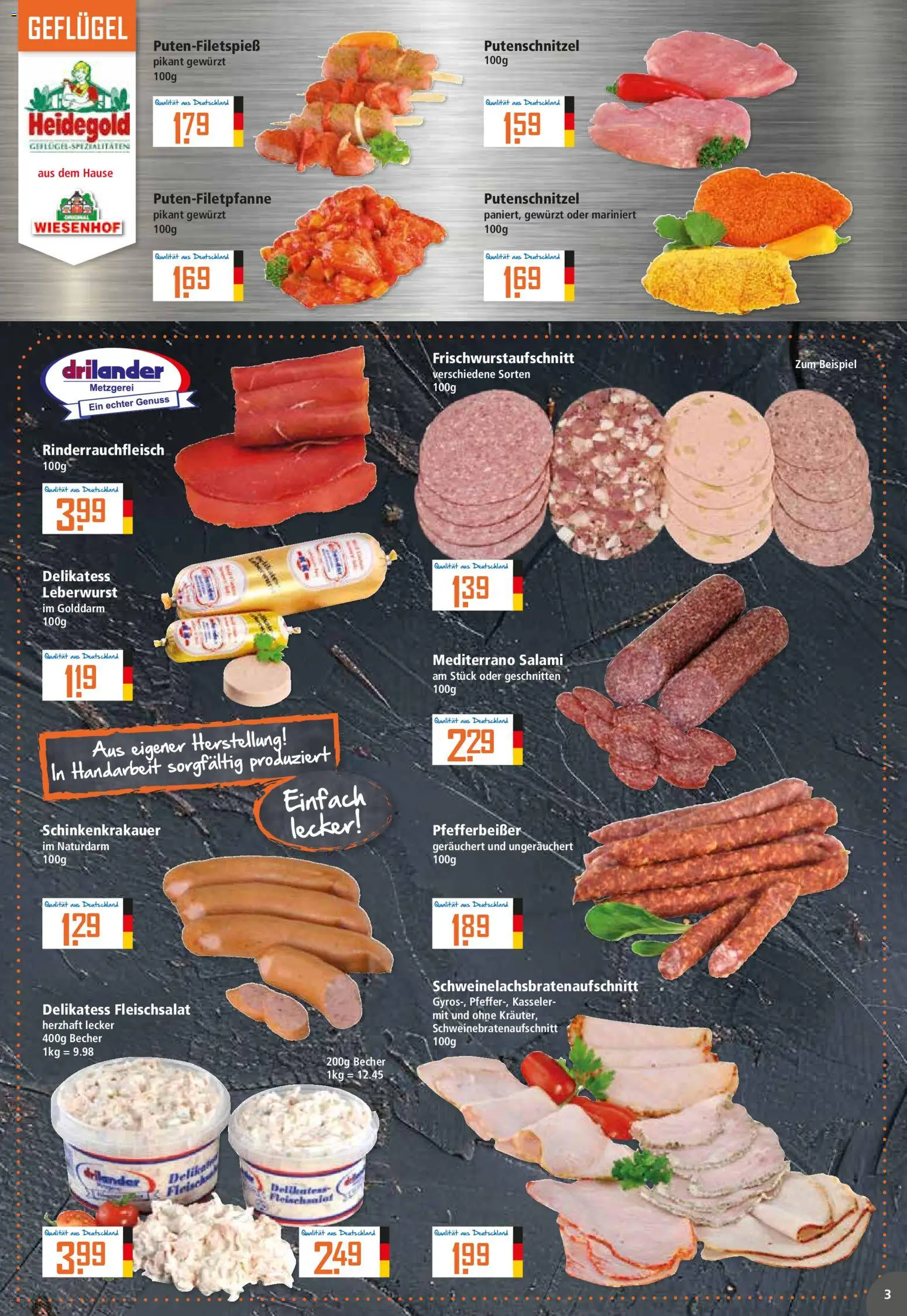 Klaas & Kock Prospekt 	 – gültig ab 27.04.2026 | Seite: 3 | Produkte: Putenschnitzel, Salami