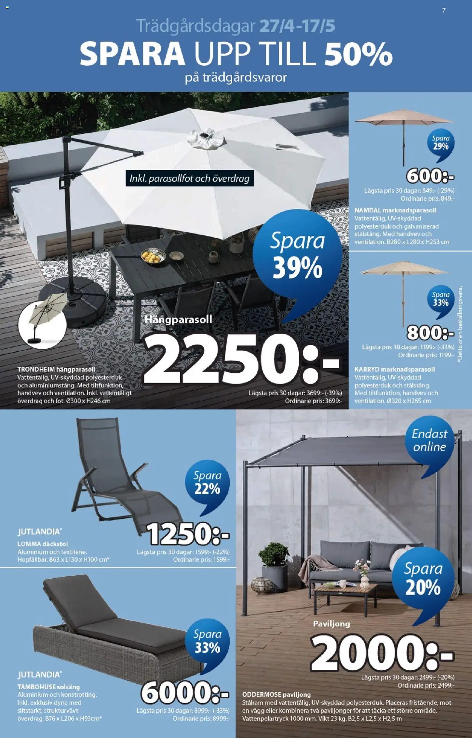 JYSK reklamblad aktuell från 27.04.2026 | Sida: 7 | Produkter: Solsäng