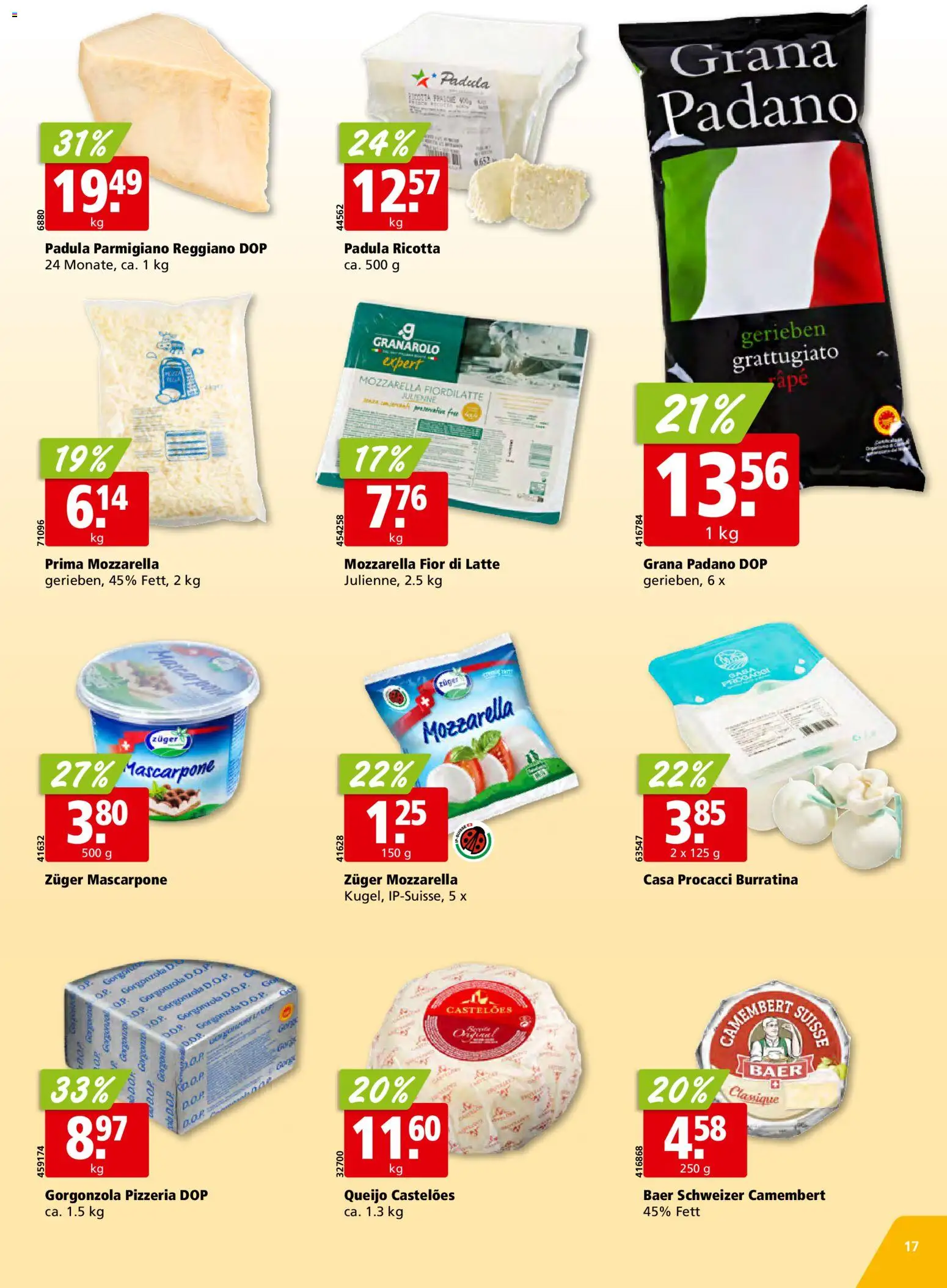 Aligro Aktionen Schlieren, Gossau SG, Frauenfeld, Rapperswil-Jona, Sargans, Bern, Brüttisellen, Pratteln, Emmen, Spreitenbach – gültig ab 26.01.2026 | Seite: 17 | Produkte: Mascarpone