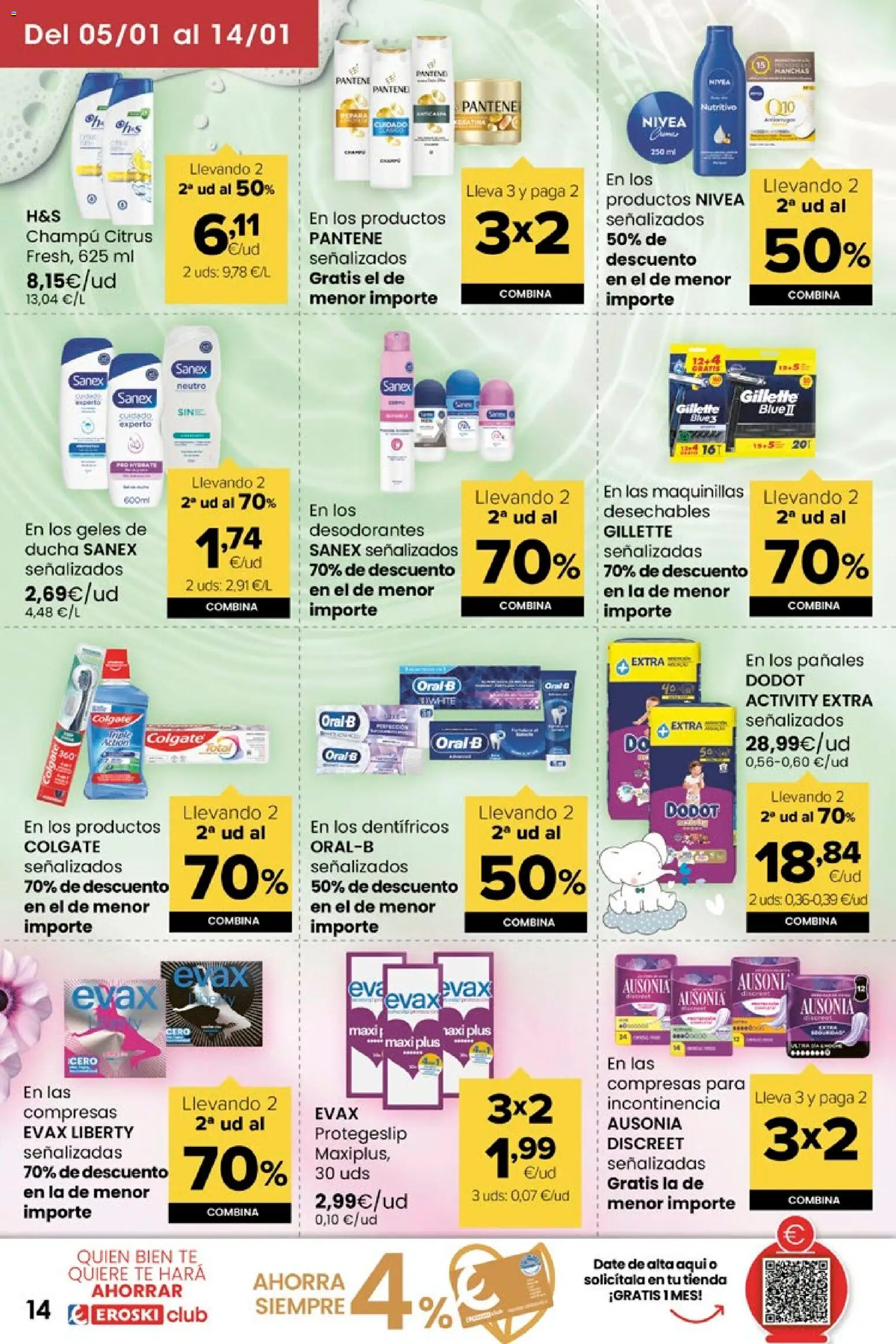 Eroski - Feliz día de Reyes │ válido desde el 05.01.2026 | Página: 14 | Productos: Champú, Té, Γλυφιτζούρι, Ducha