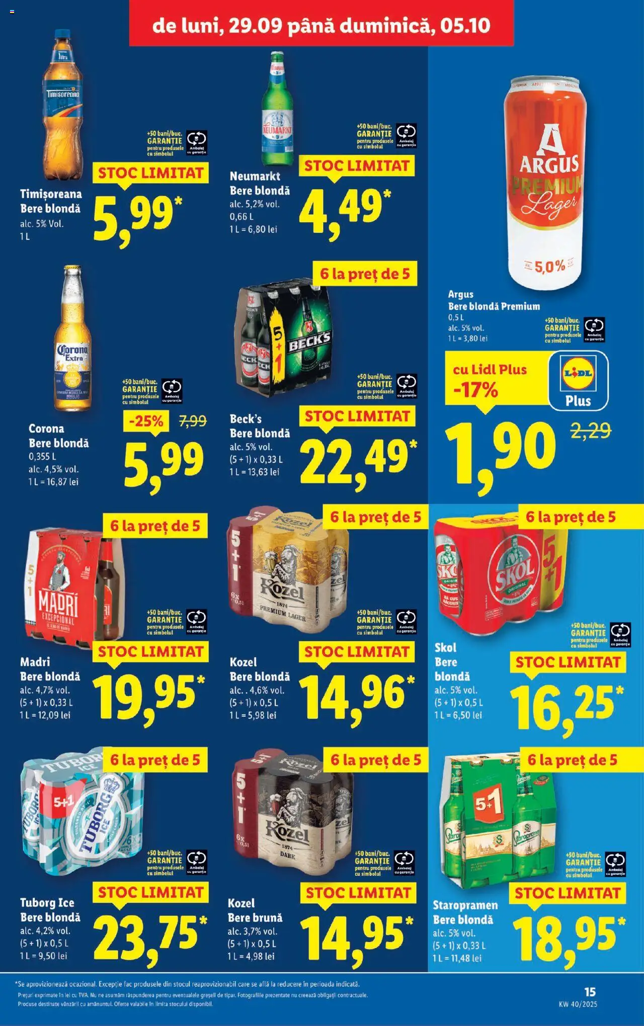 Noul catalog Lidl – valabil de la 29.09.2025 | Pagină: 15 | Produse: Pară, Bere