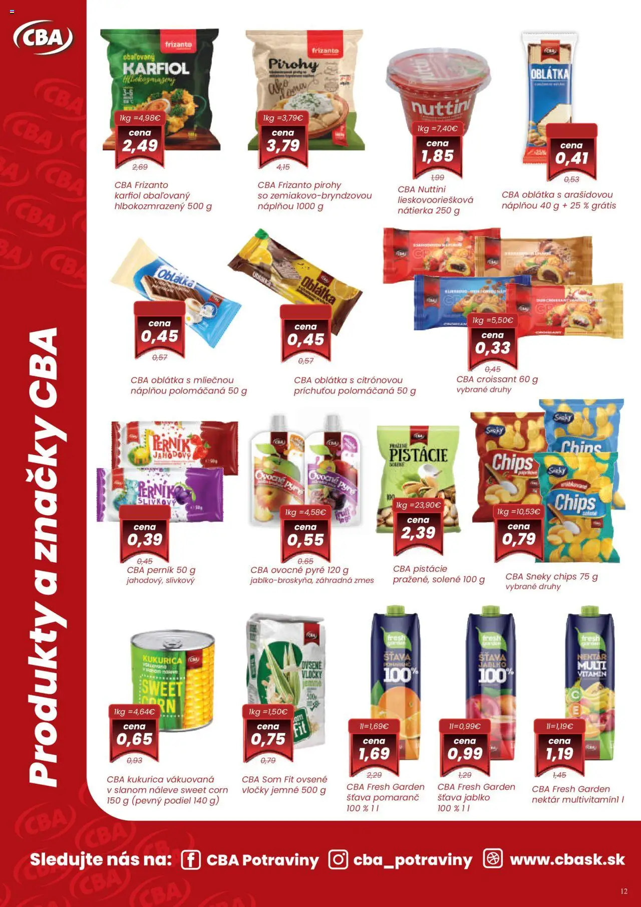 Nové Nitrazdroj akcie – leták je platný od 04.09.2025 | Strana: 12 | Produkty: Pirohy, Karfiol, Vločky, Kukurica