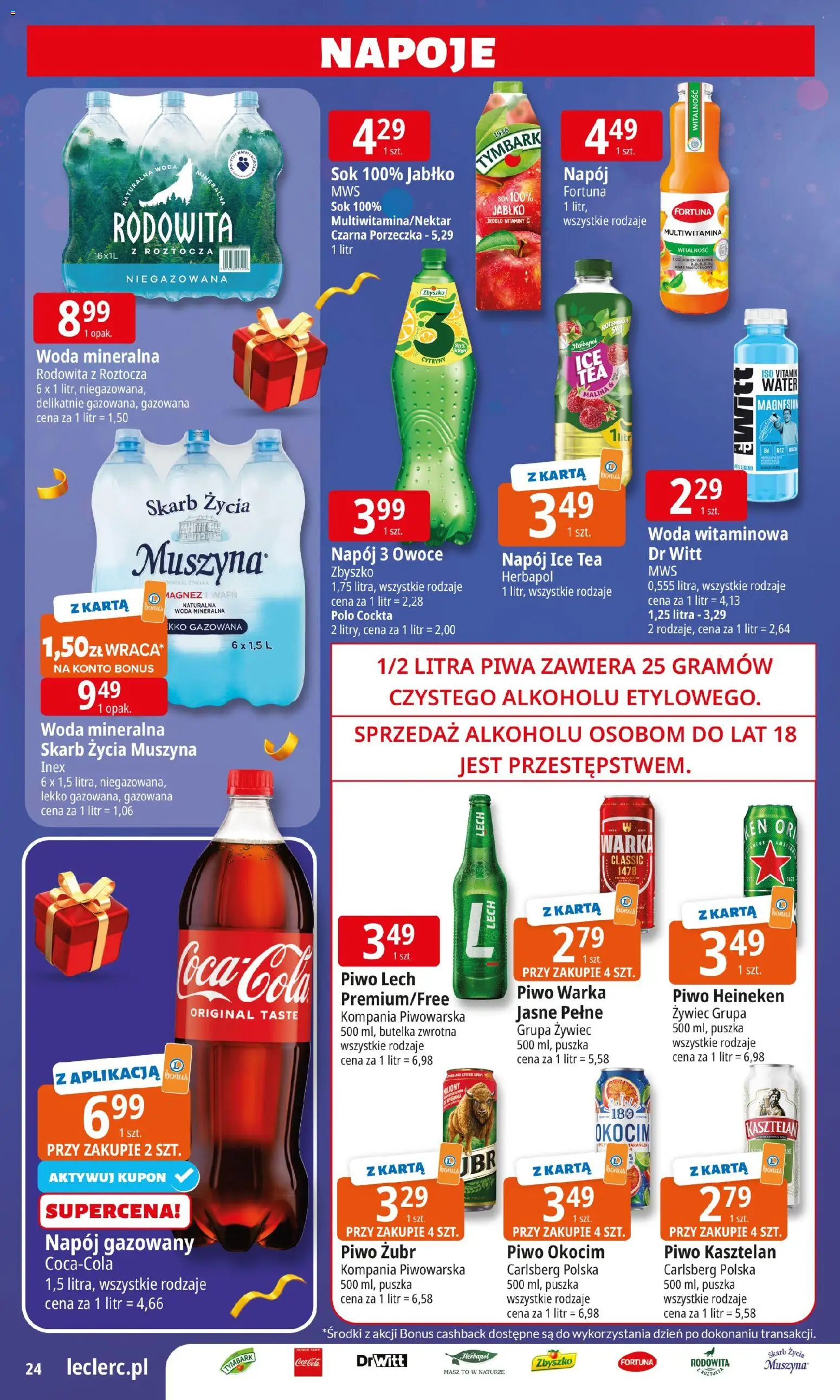 E.Leclerc Gazetka - Warszawa Bielany prezenty od 02.12.2025 | Strona: 24 | Produkty: Malina, Ice Tea, Cytryny, Heineken