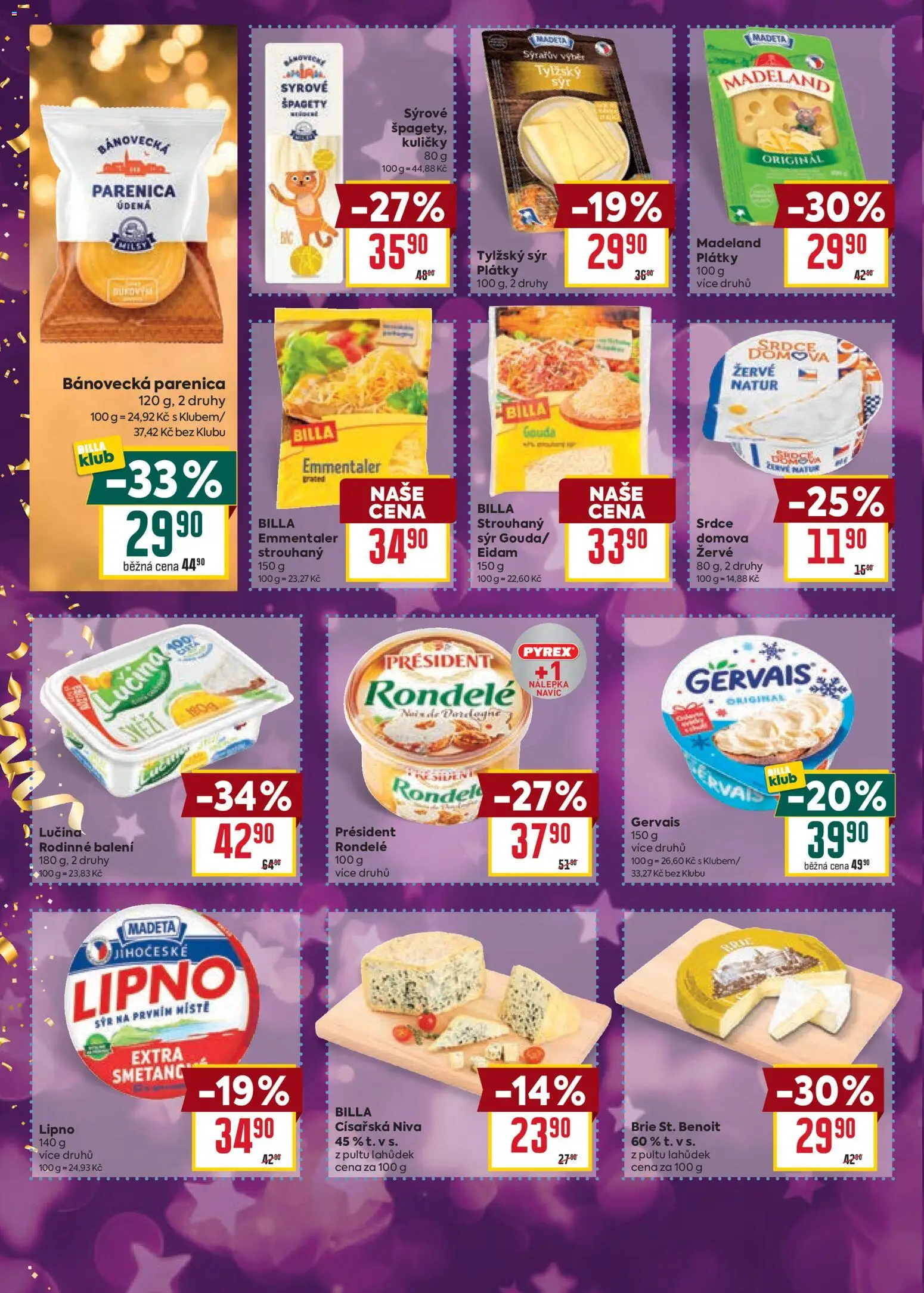 Billa Velký leták od 27.12.2025 | Strana: 12 | Produkty: Sýr, Lučina, Gervais, Brie