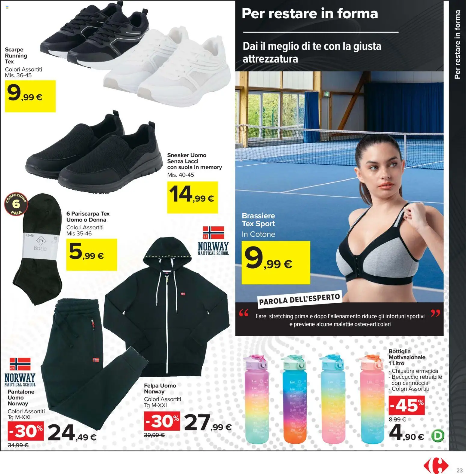 Volantino Carrefour del 17.02.2026 | Pagina: 23 | Prodotti: Tè, Felpa, Scarpe, Bottiglia