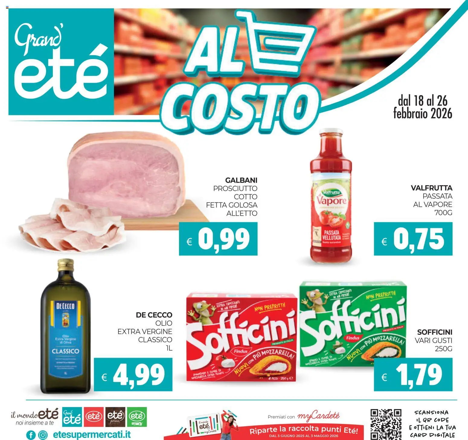 Volantino Eté del 18.02.2026 | Pagina: 1 | Prodotti: Tè, Mozzarella, Olio, Olio extra vergine