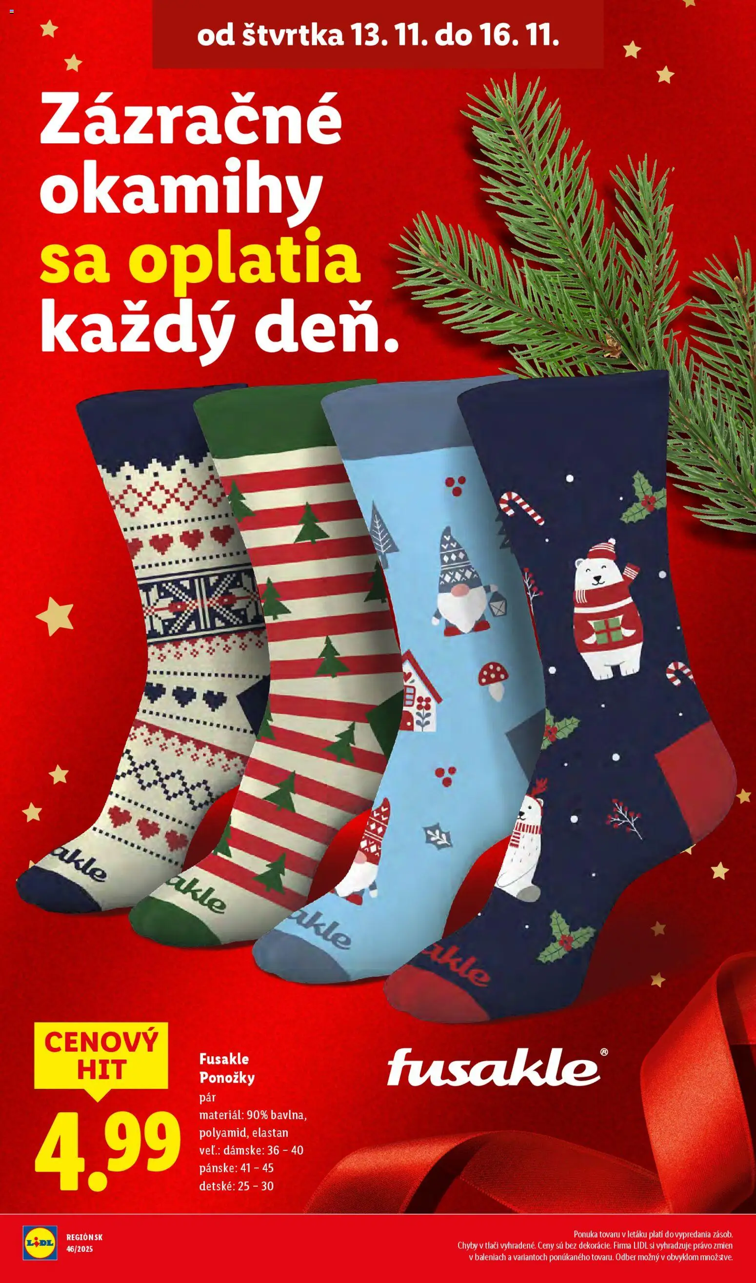Nové Lidl akcie – leták je platný od 13.11.2025 | Strana: 48 | Produkty: Ponožky