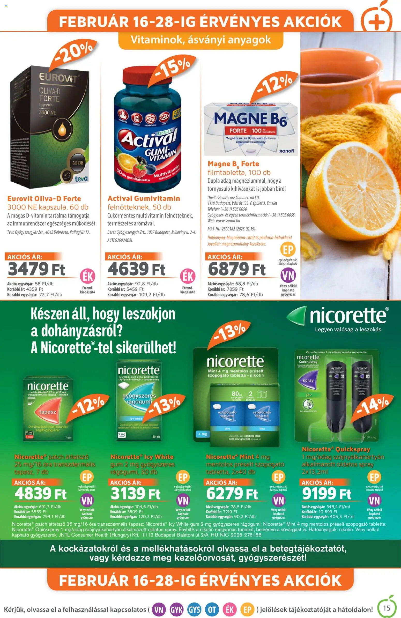 Alma Gyógyszertárak akciós ujság - amely érvényes a következő dátumtól: 01.02.2026 | Oldal: 15 | Termékek: Rágógumi, Multivitamin, Óra