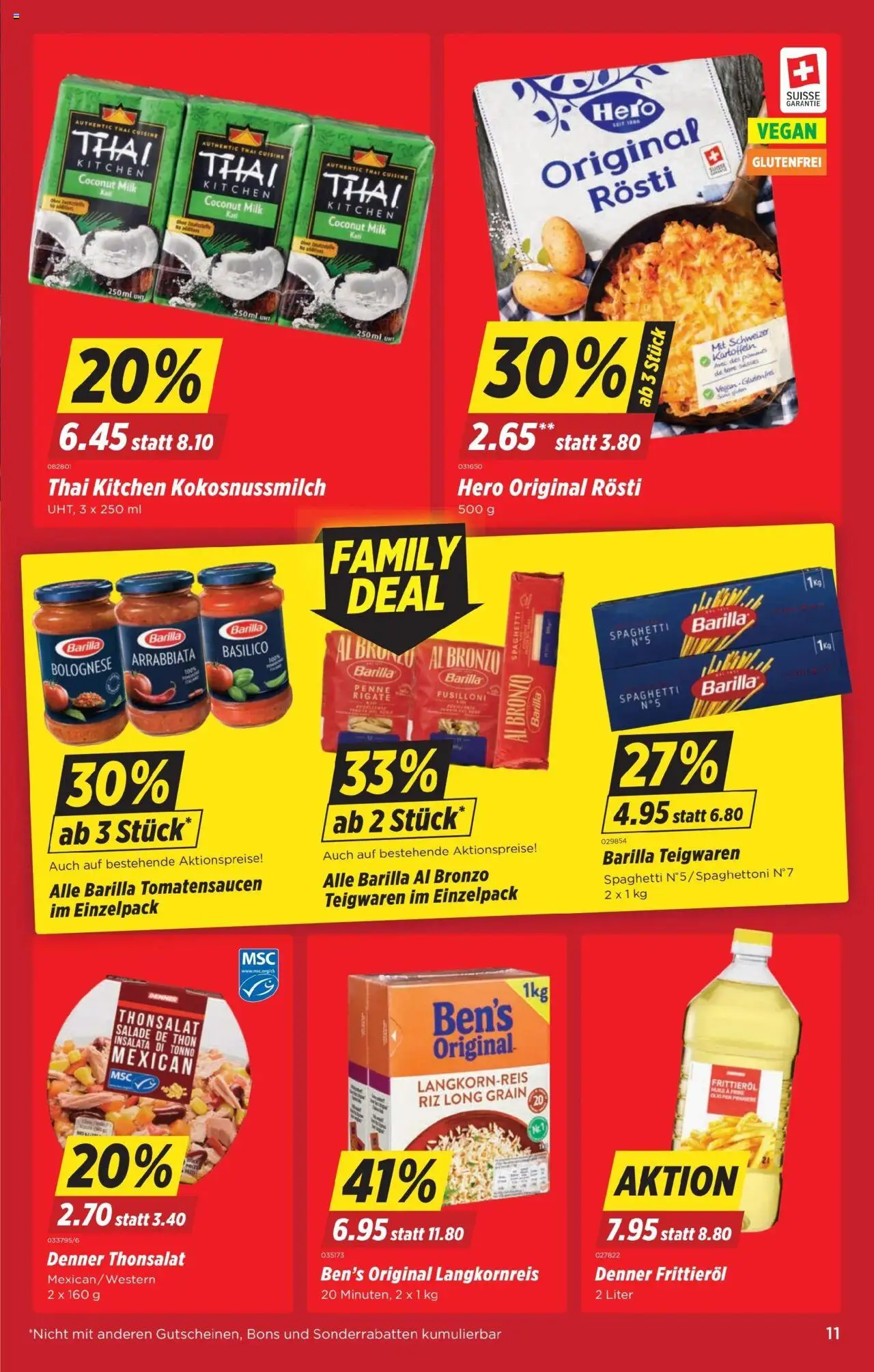Denner Aktionen – gültig ab 30.09.2025 | Seite: 11 | Produkte: Barilla, Teigwaren, Pasta, Kartoffeln