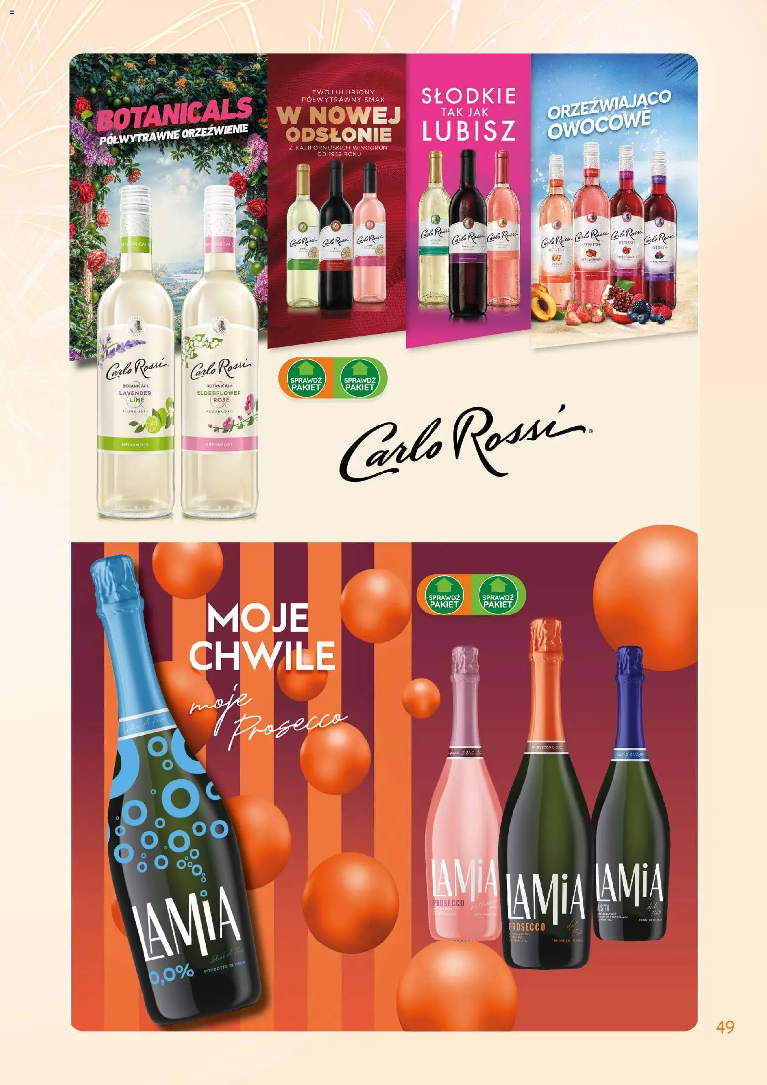 Eurocash Gazetka - Katalog Alkoholowy od 01.01.2026 | Strona: 49 | Produkty: Prosecco, Carlo Rossi