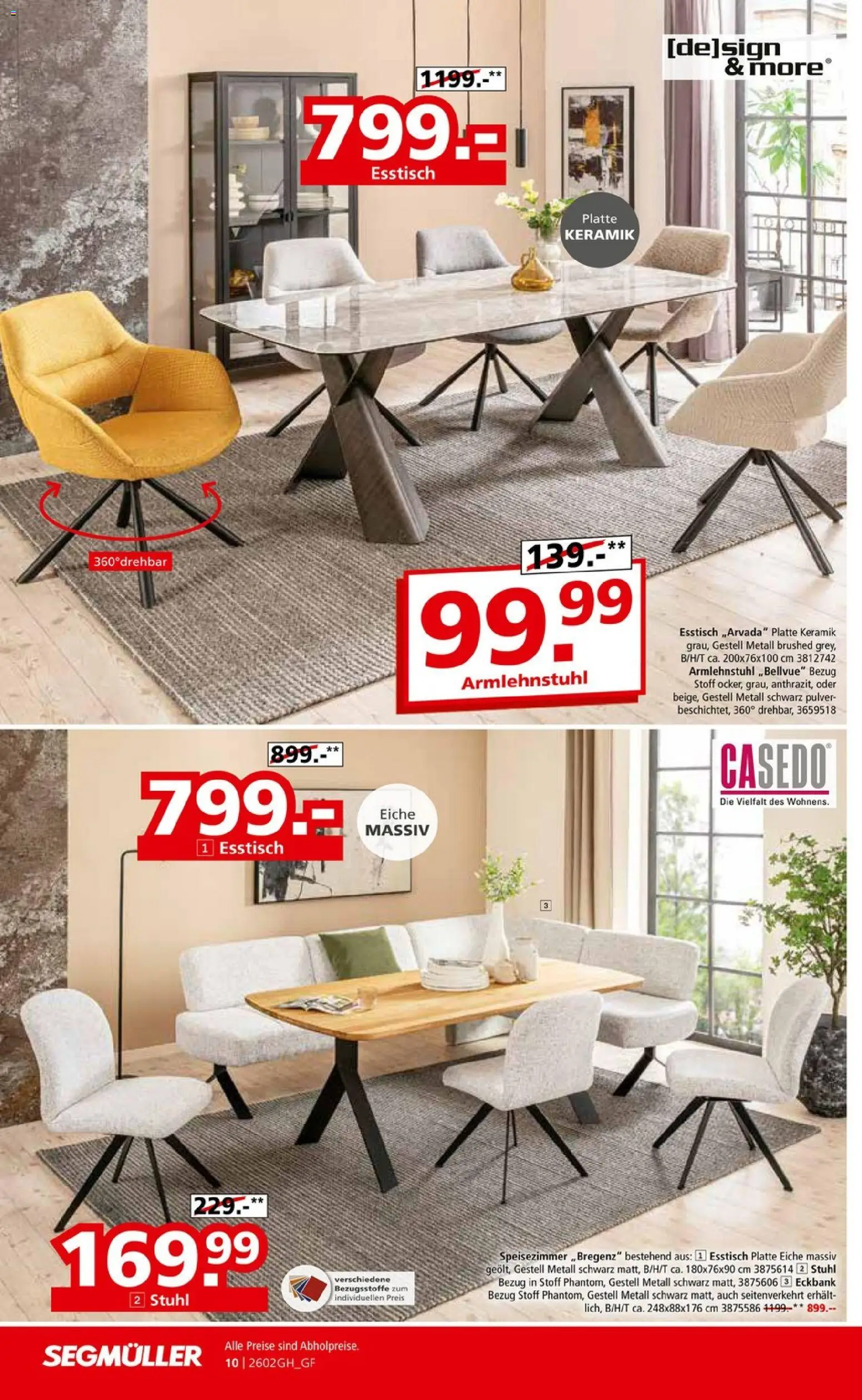 Segmüller Highlight Angebote – gültig ab 31.01.2026 | Seite: 18 | Produkte: Esstisch, Eckbank, Stuhl