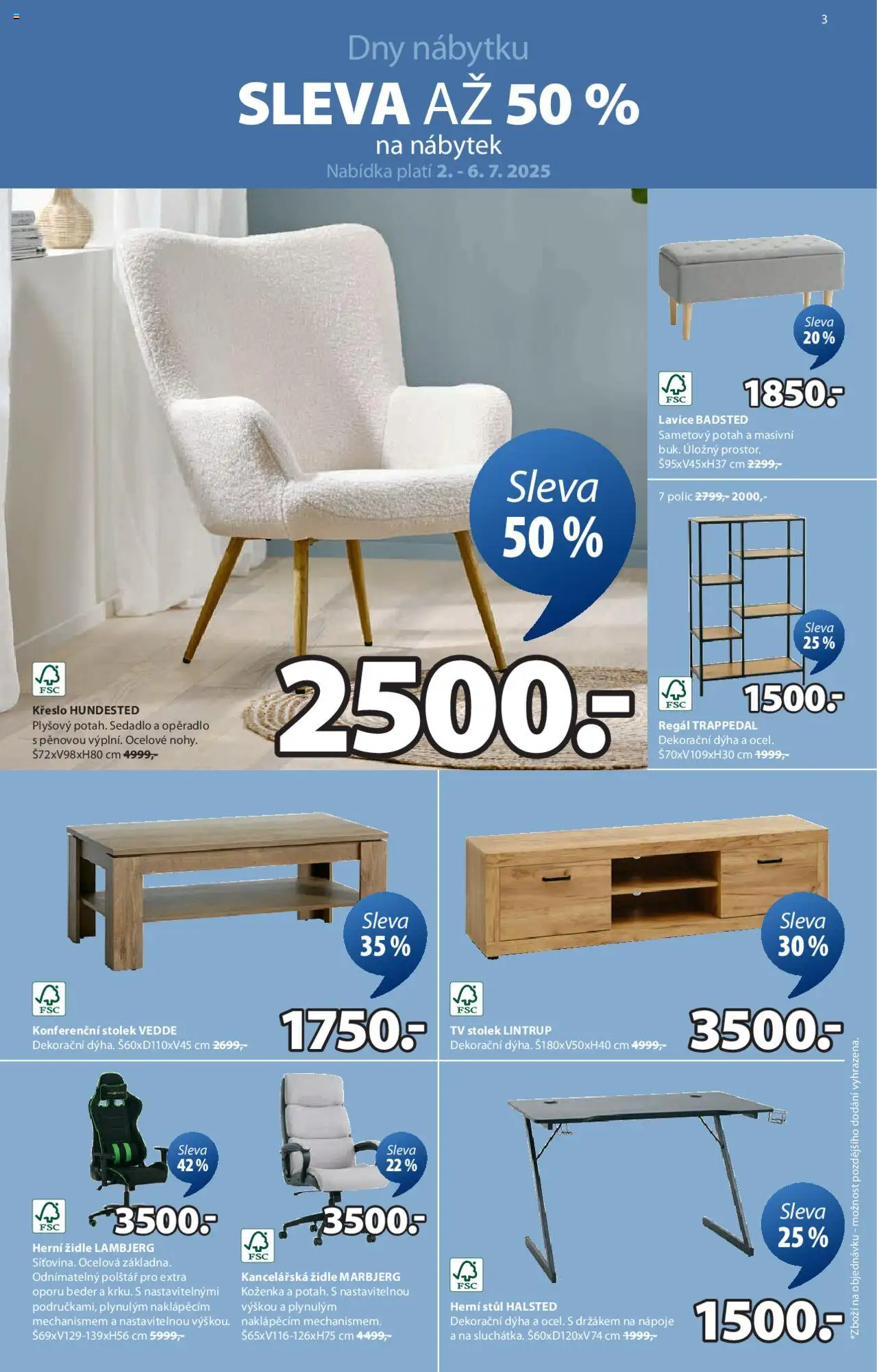 JYSK leták od 02.07.2025 | Strana: 3 | Produkty: Konferenční stolek, Stolek, Stůl, Židle
