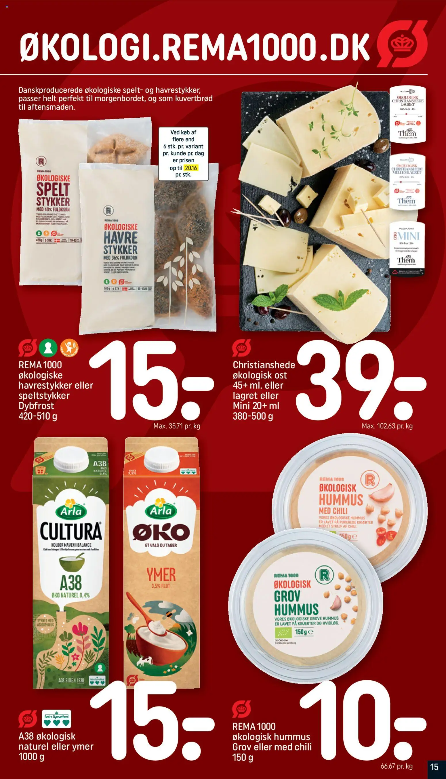 Rema 1000 tilbudsavis – gyldig fra 25.01.2026 | Side: 15 | Produkter: Ost, Ymer, Kikærter, Søm