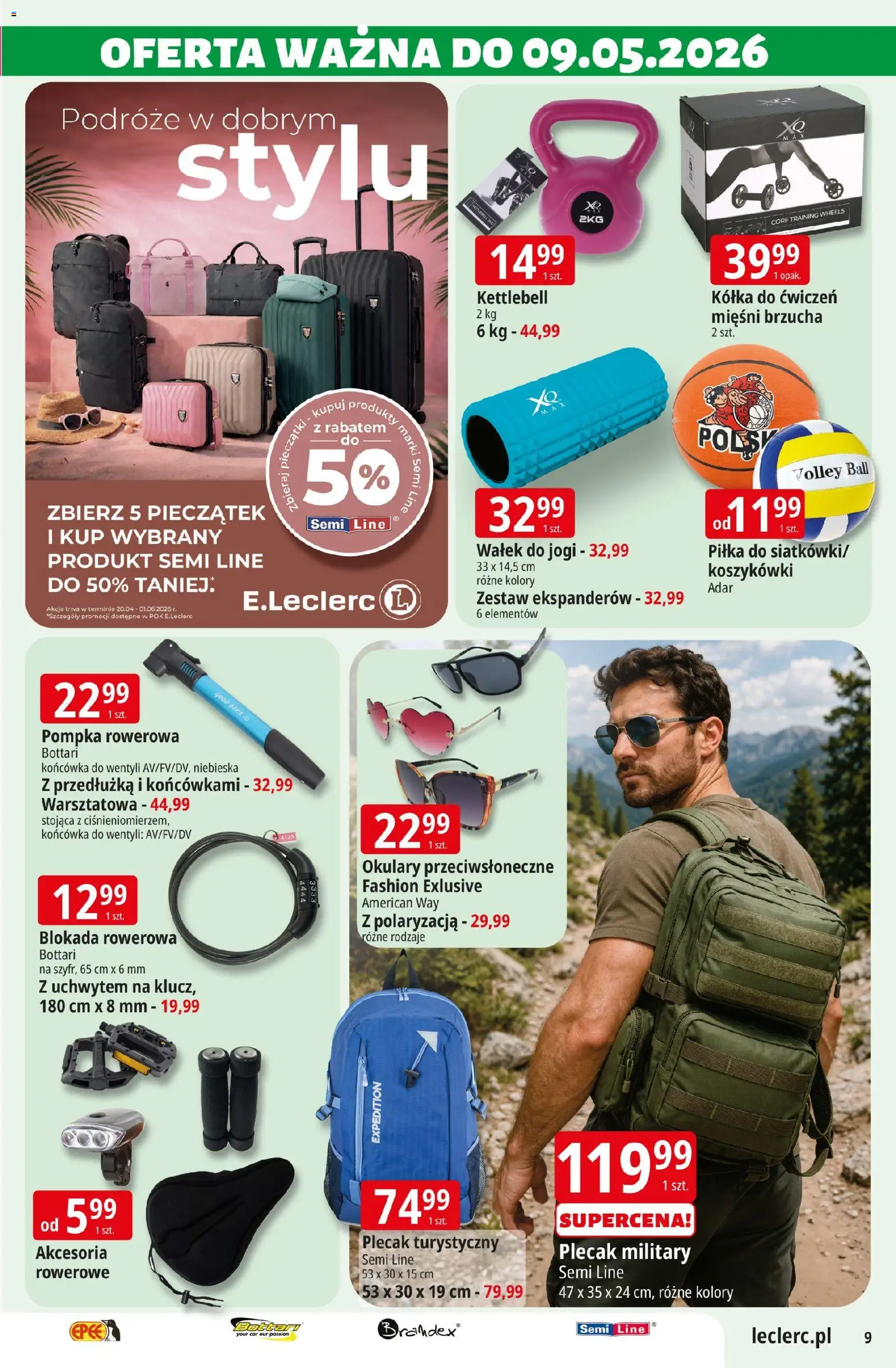 E.Leclerc gazetka - Wrocław od 21.04.2026 | Strona: 9 | Produkty: Plecak, Okulary, Okulary przeciwsłoneczne