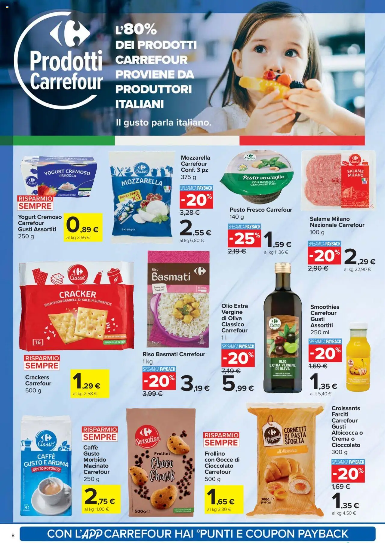 Volantino Carrefour del 02.10.2025 | Pagina: 8 | Prodotti: Pasta sfoglia, Pasta, Basilico, Macinato