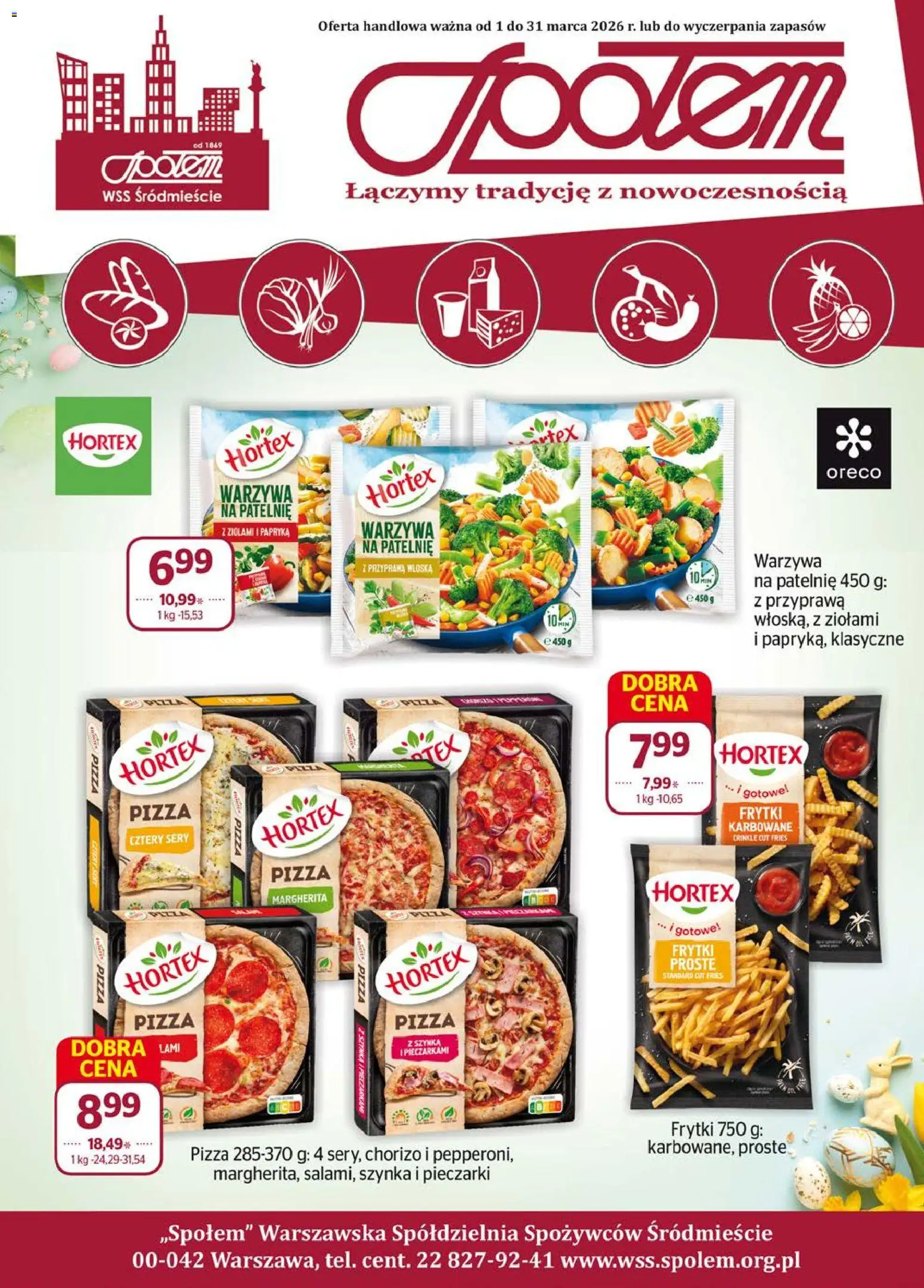 Społem gazetka od 01.03.2026 | Strona: 1 | Produkty: Warzywa na patelnie, Patelnie, Pizza, Warzywa