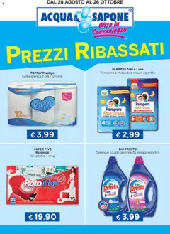 Anteprima del volantino Acqua e Sapone Prezzi Ribassati 5 catalogo valido a partire dal 28.08.2025