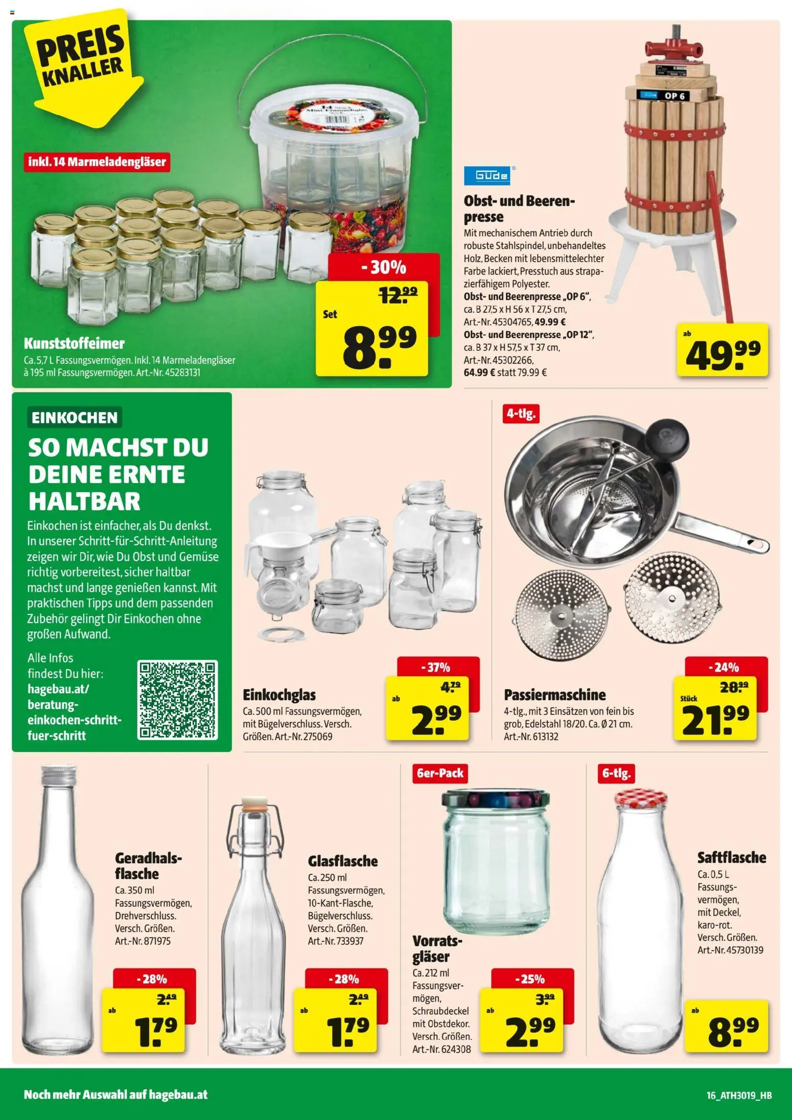 Hagebau Flugblatt gültig ab 27.04.2026 | Seite: 16 | Produkte: Gemüse, Obst, Presse