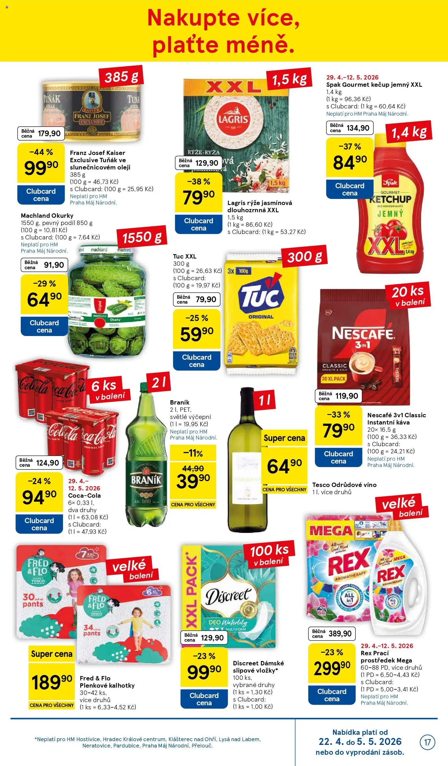 Tesco leták - Hypermarket od 29.04.2026 | Strana: 17 | Produkty: Gourmet, Prací prostředek, Káva, Nescafé