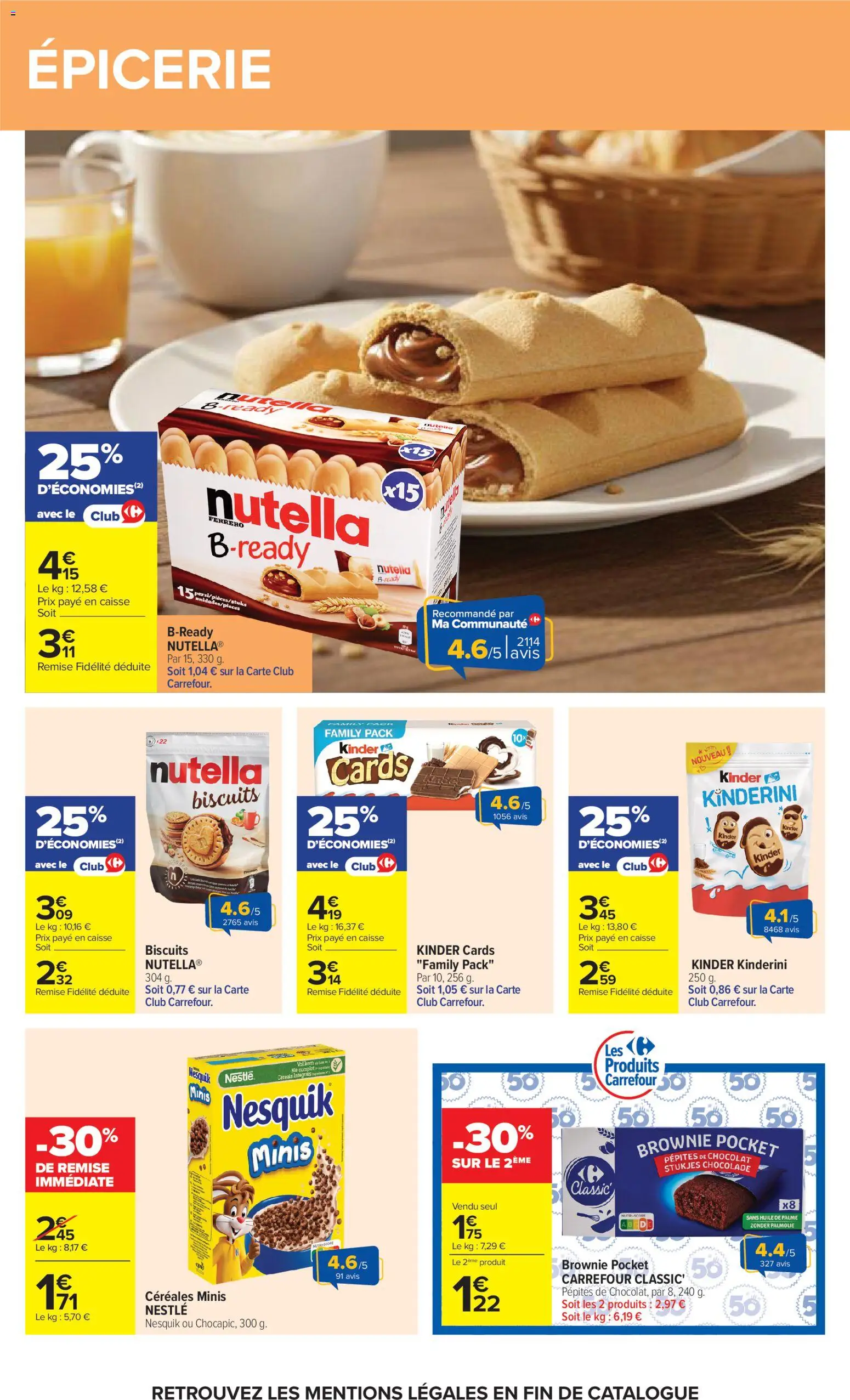 {H1} | Page: 42 | Produits: Nutella, Huile, Céréales, Biscuits