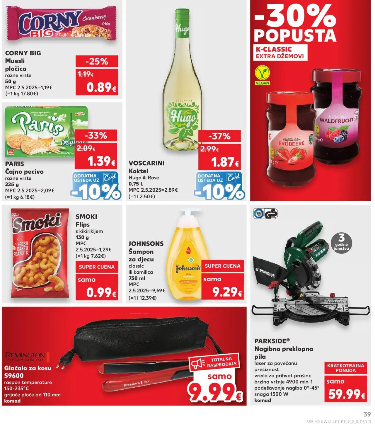Kaufland katalog | vrijedi od 08.10.2025 | Stranica: 39 | Proizvodi: Flips, Pila, Pecivo, Parkside