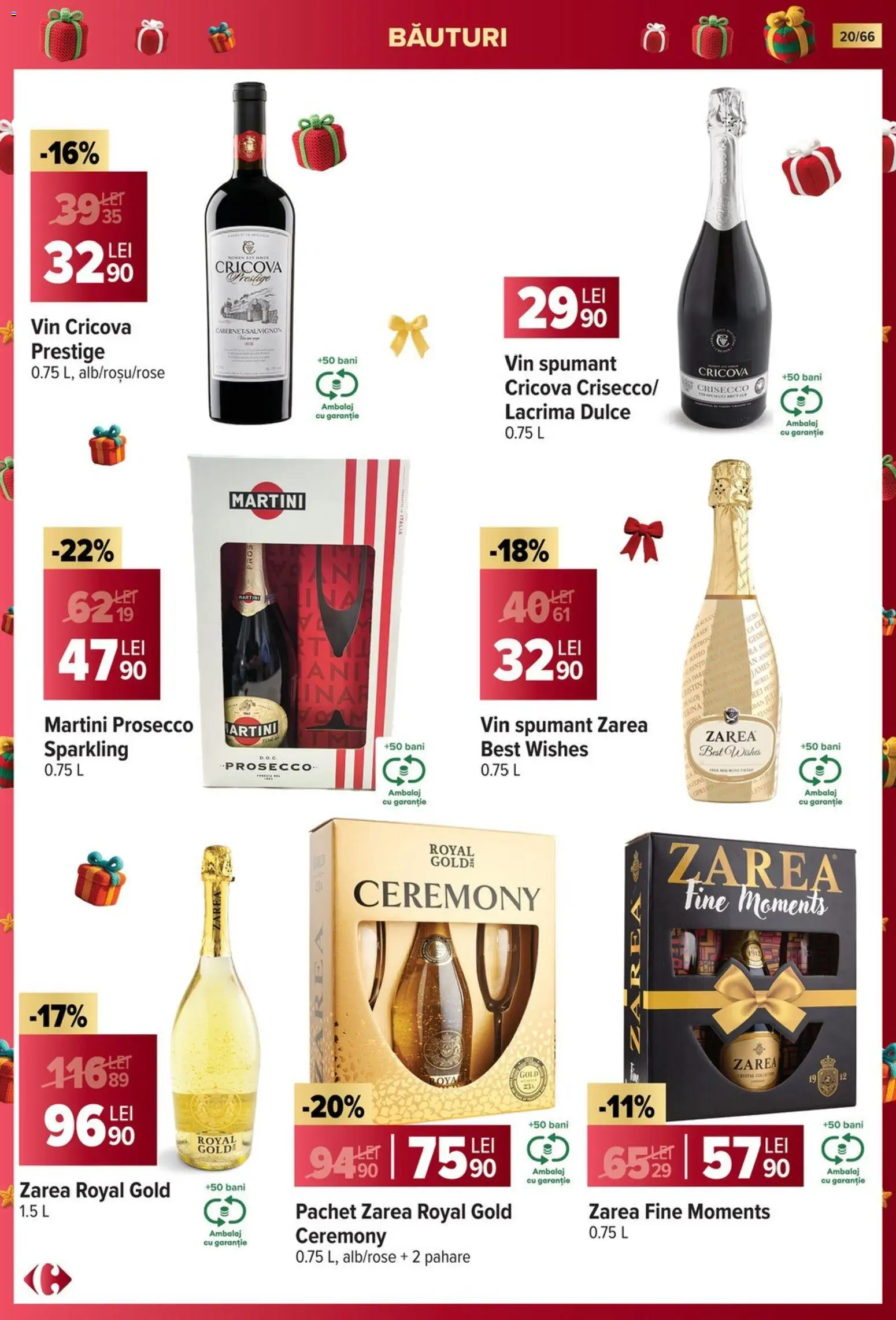 Noul catalog Carrefour – valabil de la 19.11.2025 | Pagină: 20 | Produse: Pahare, Yulaf, Prosecco, Vin