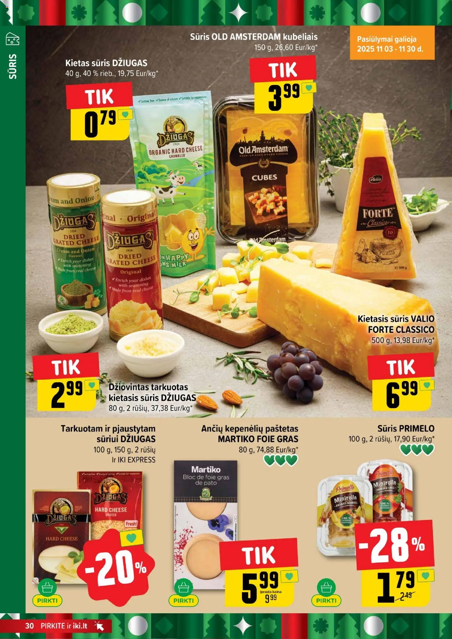 IKI akcijos nuo 17.11.2025 | Puslapis: 30 | Prekių: Sūris