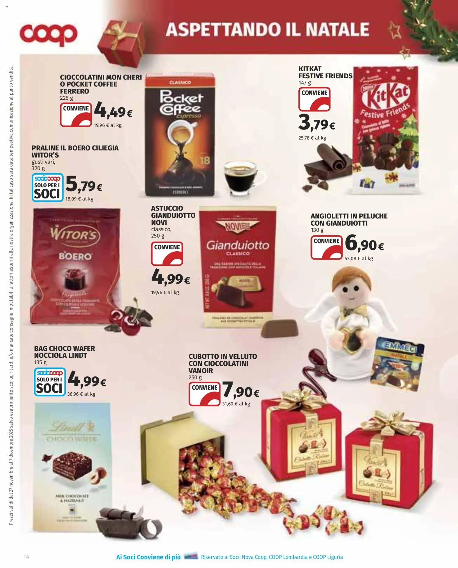 Volantino COOP del 27.11.2025 | Pagina: 14 | Prodotti: Peluche, Data, Astuccio, Cioccolatini