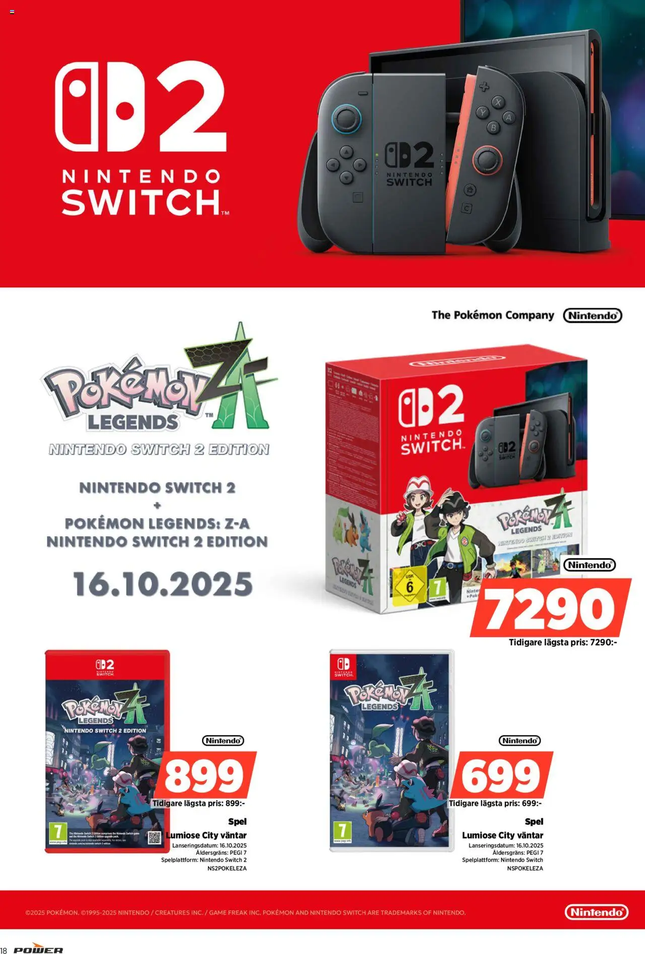 Power reklamblad aktuell från 29.09.2025 | Sida: 18 | Produkter: Vantar, Spel, Nintendo switch