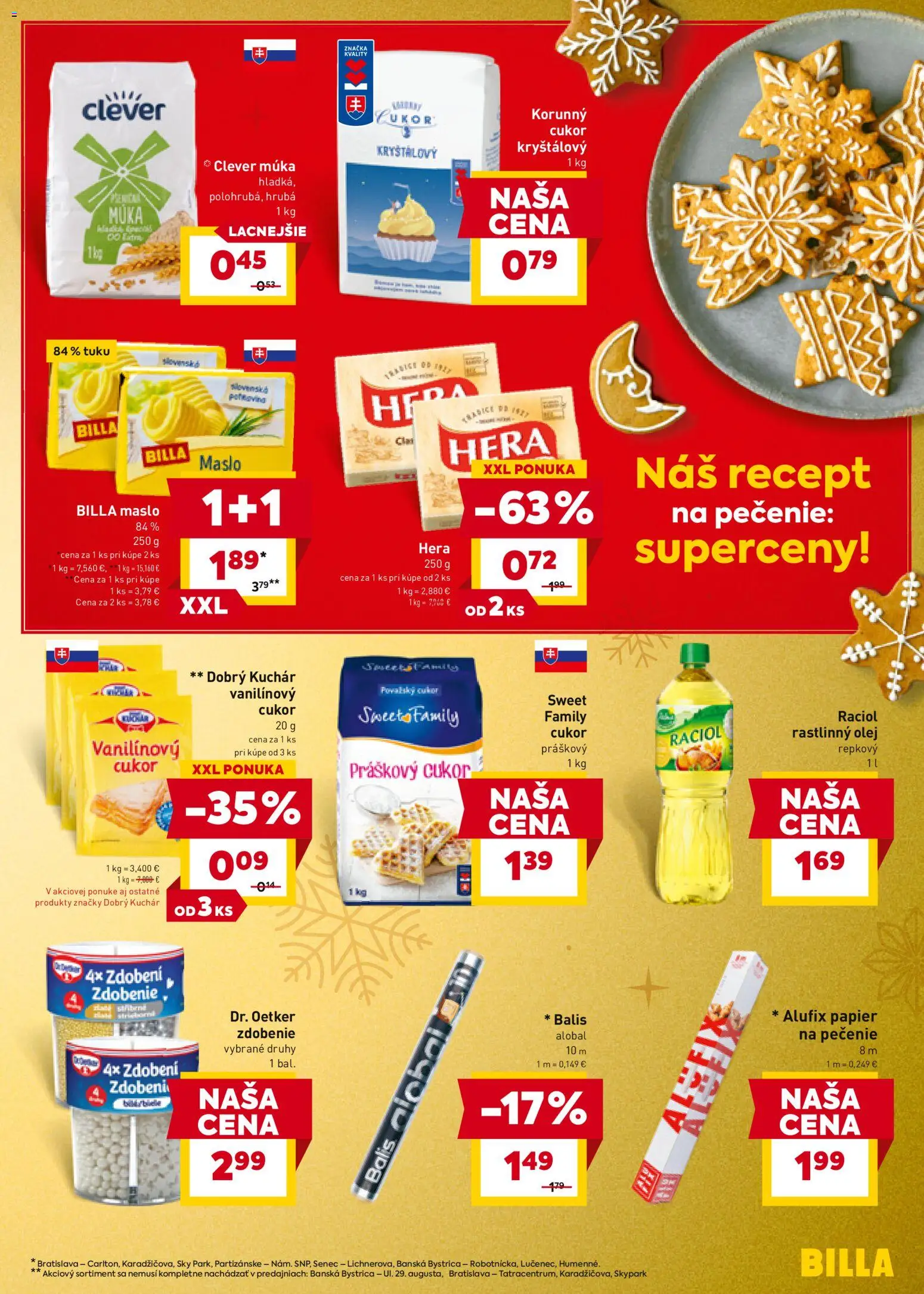 Nové Billa akcie – leták je platný od 19.11.2025 | Strana: 7 | Produkty: Olej, Práškový cukor, Cukor, Hera