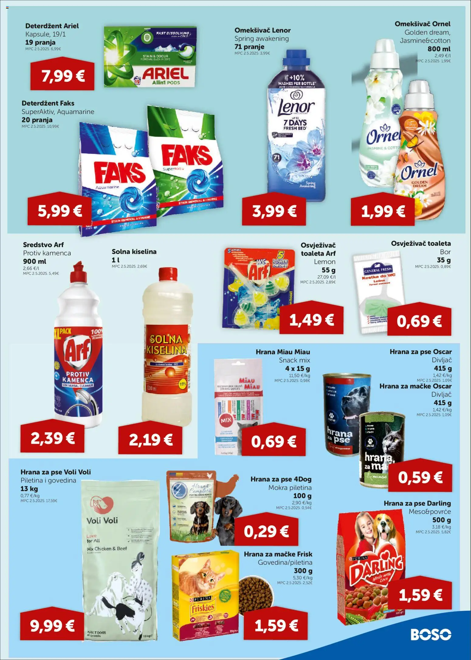 Boso katalog | vrijedi od 26.03.2026 | Stranica: 15 | Proizvodi: Solna kiselina, Piletina, Hrana za mačke, Ariel