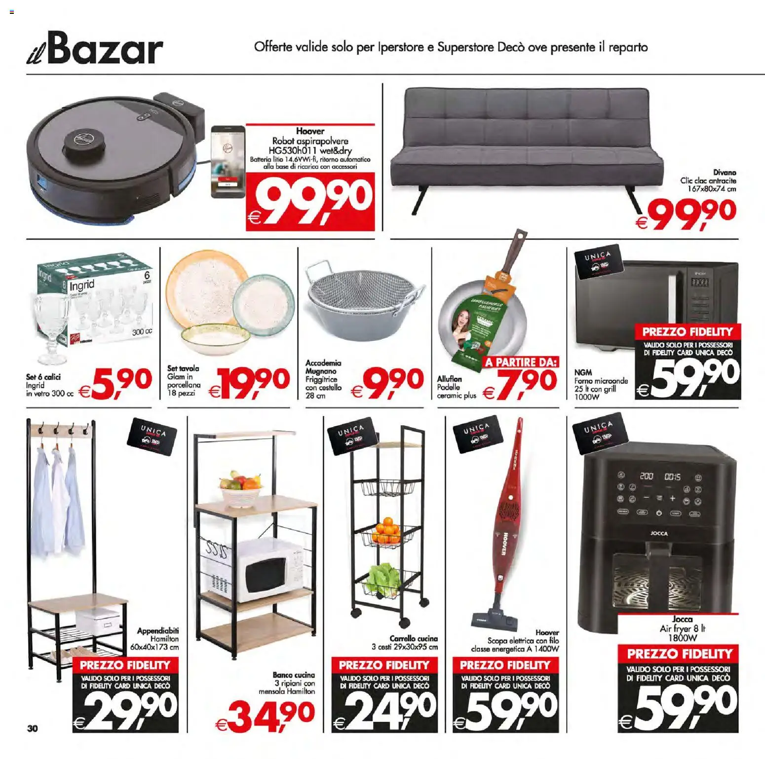 Volantino Decò del 13.01.2026 | Pagina: 38 | Prodotti: Aspirapolvere, Friggitrice, Divano, Appendiabiti