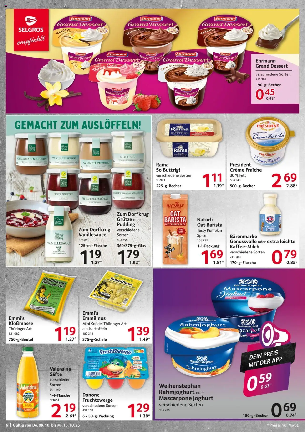 Selgros Prospekt 	 – gültig ab 09.10.2025 | Seite: 6 | Produkte: Rama, Kartoffeln, Pfirsich, Himbeere