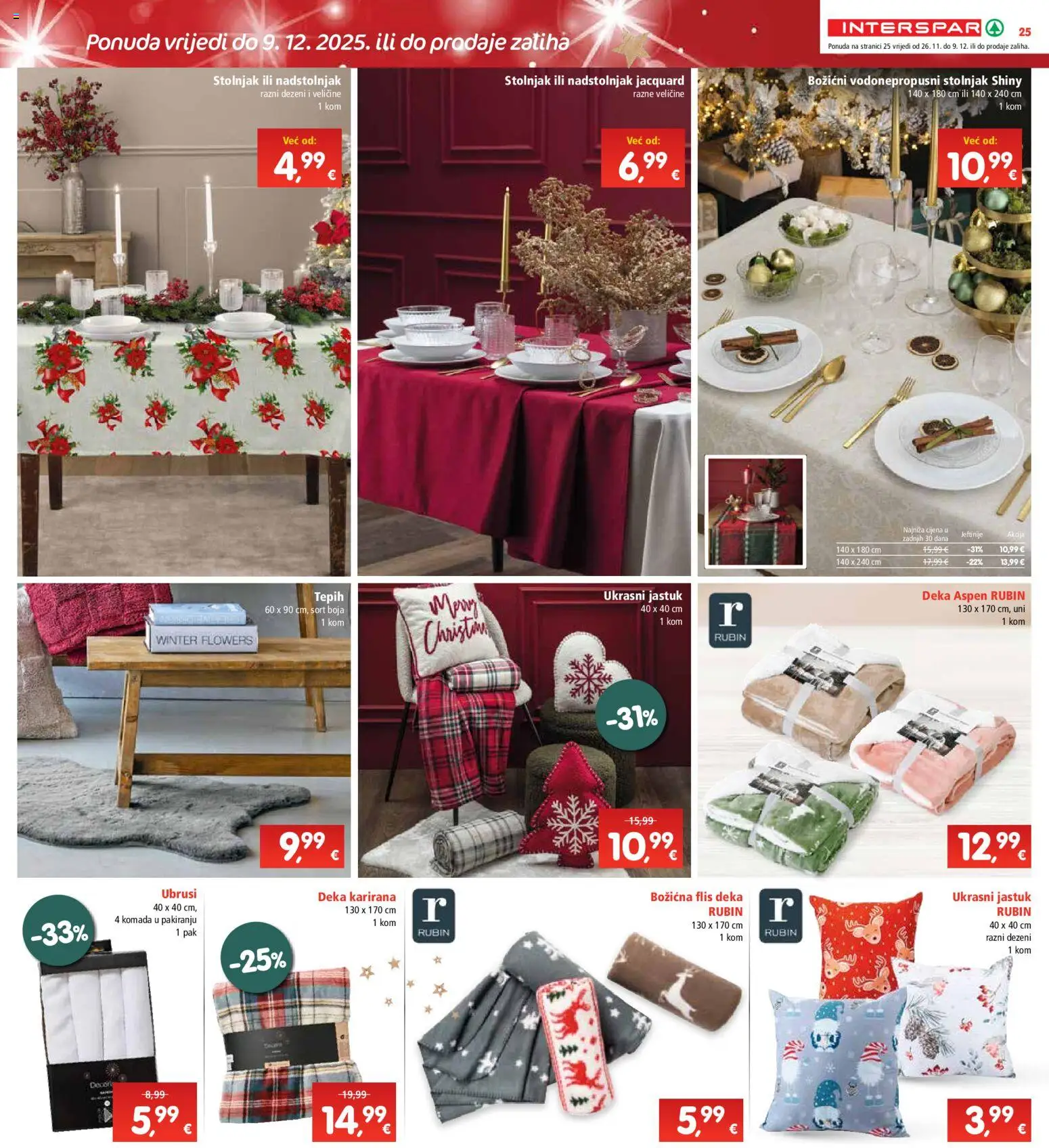 Interspar katalog | vrijedi od 26.11.2025 | Stranica: 32 | Proizvodi: Jastuk, Tepih, Stolnjak, Deka