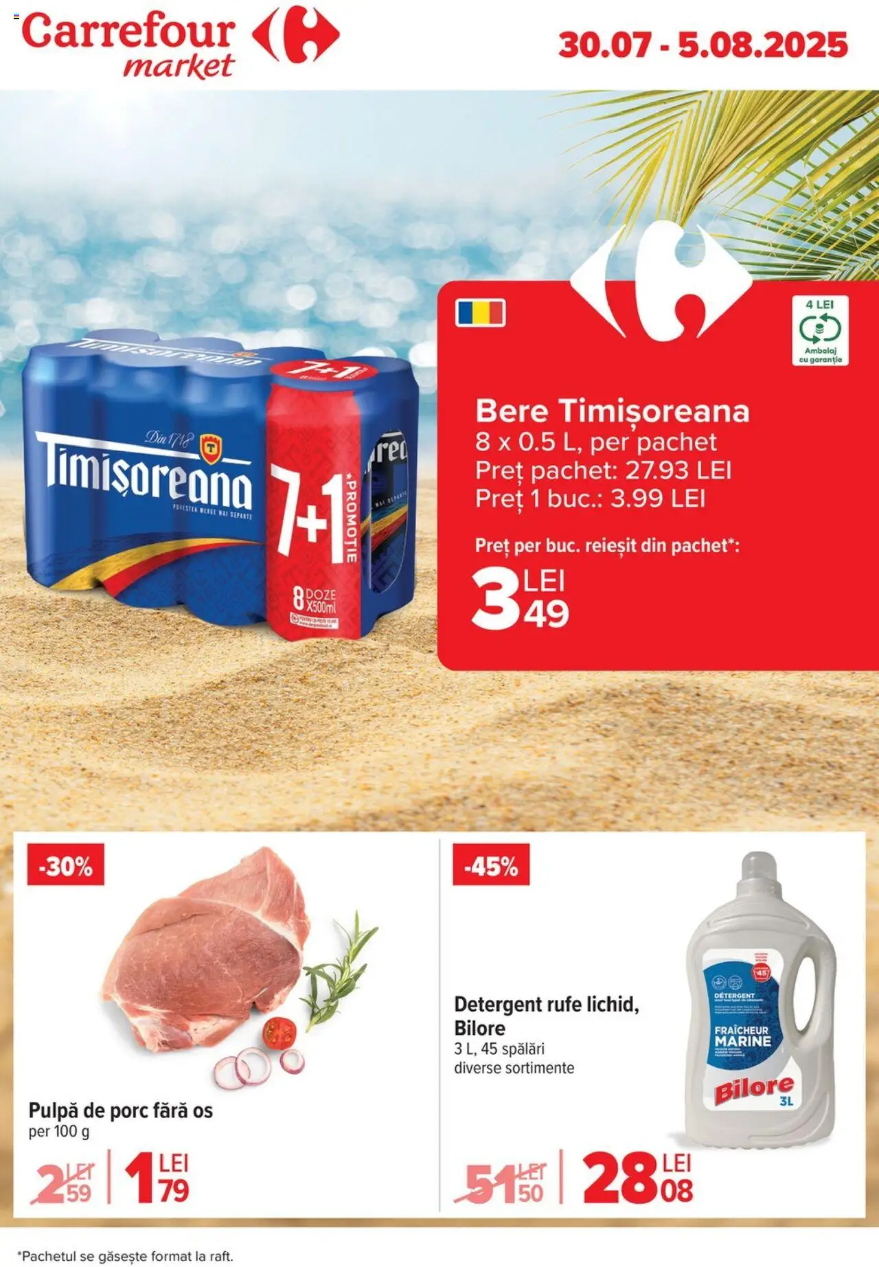 Carrefour catalog - Market – valabil de la 30.07.2025 | Pagină: 1 | Produse: Bere, Detergent