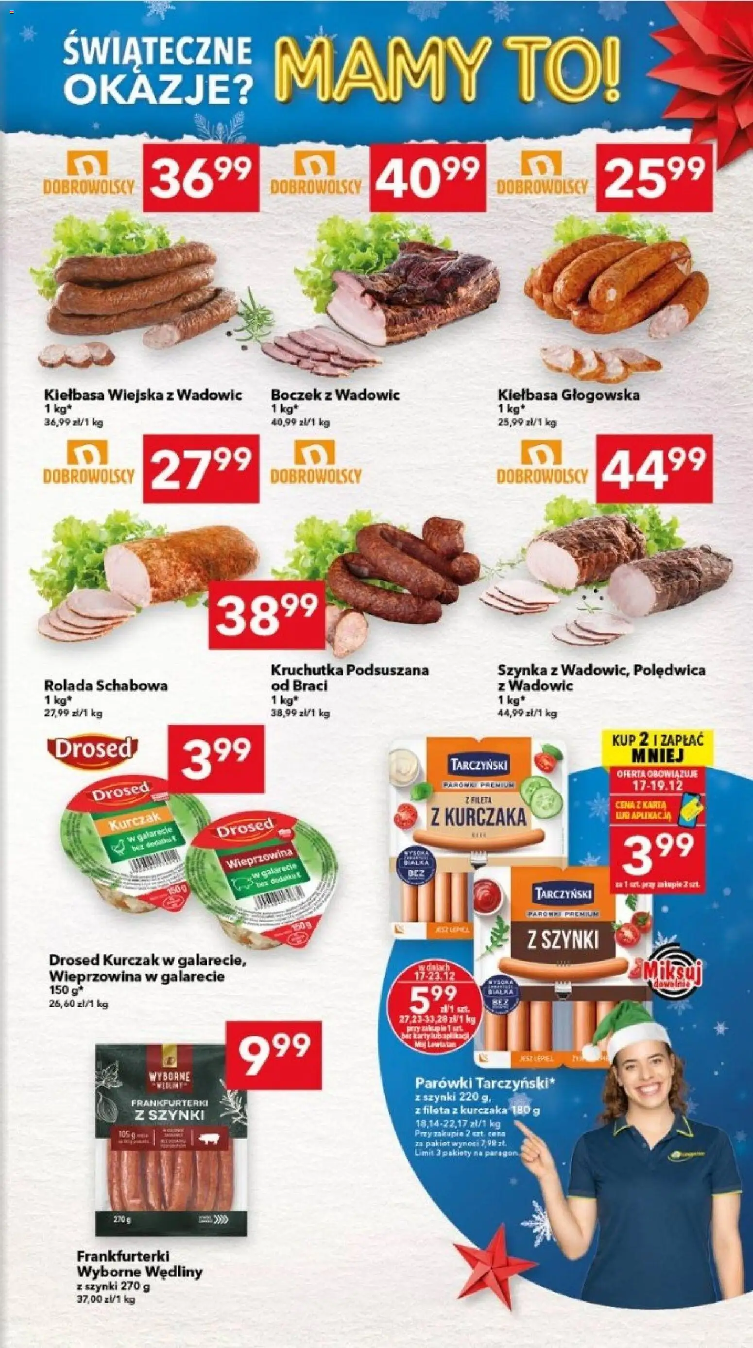 Lewiatan gazetka - Legnica od 17.12.2025 | Strona: 3 | Produkty: Rolada, Frankfurterki, Parówki, Boczek