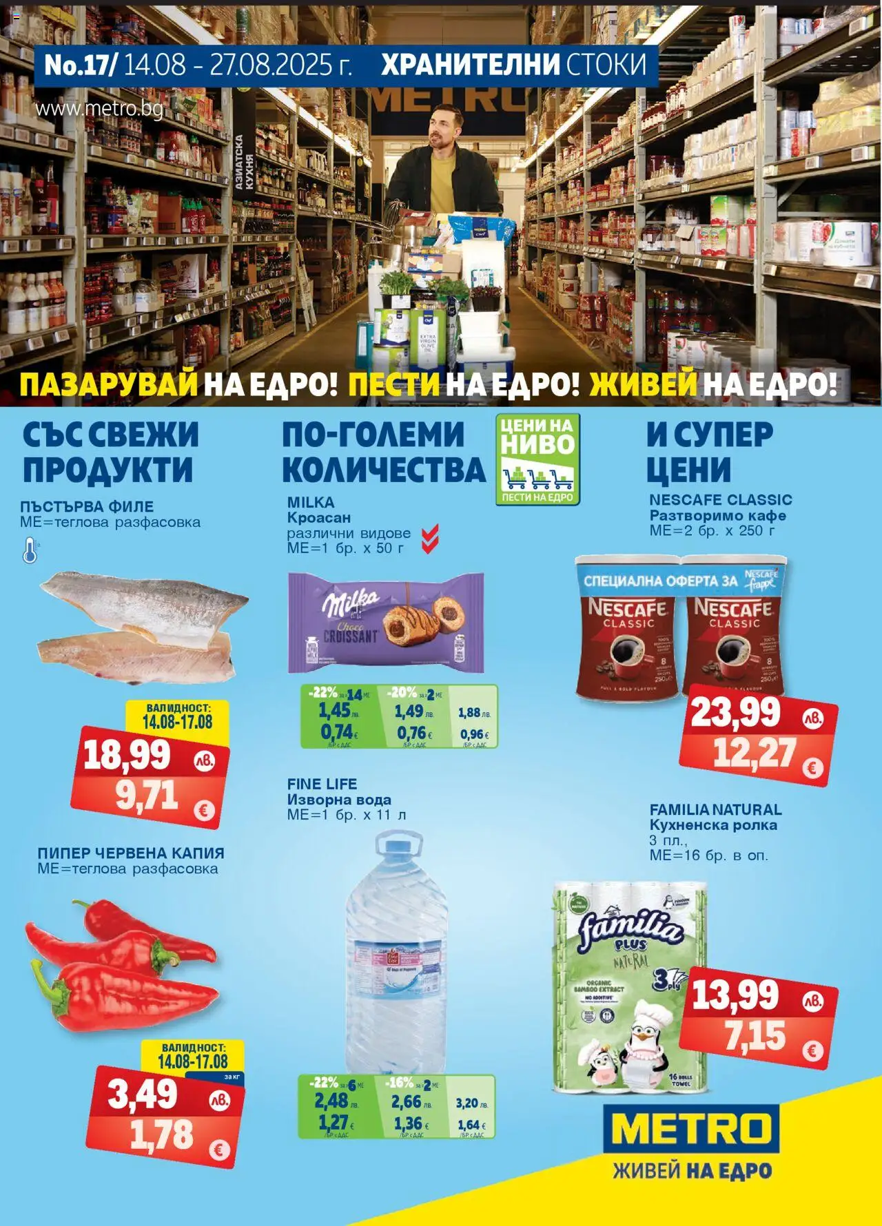 {H1} | Страница: 1 | Продукти: Разтворимо кафе, Домати, Филе, Изворна вода