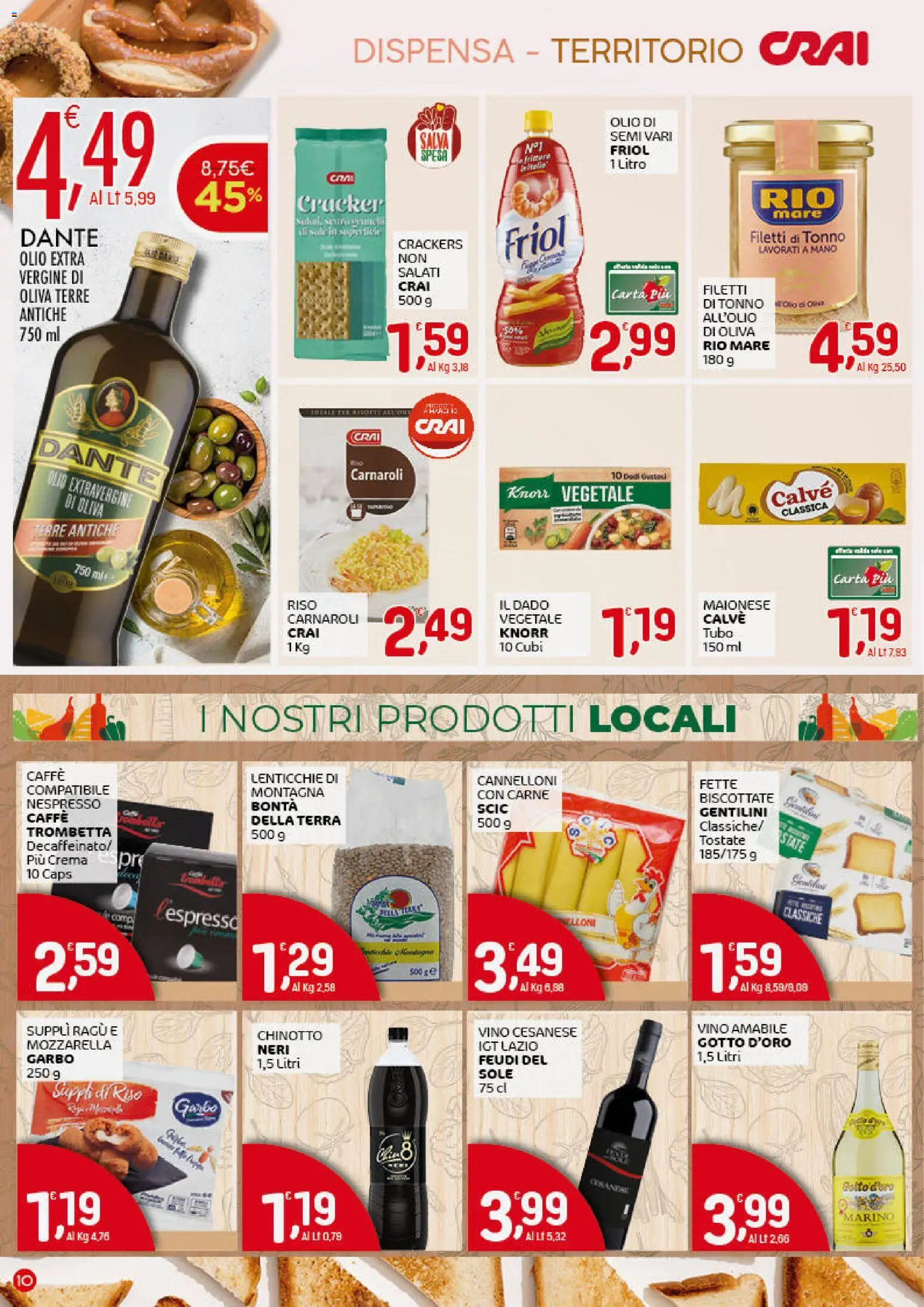 Volantino CRAI del 18.12.2025 | Pagina: 10 | Prodotti: Riso Carnaroli, Maionese, Mozzarella, Crackers