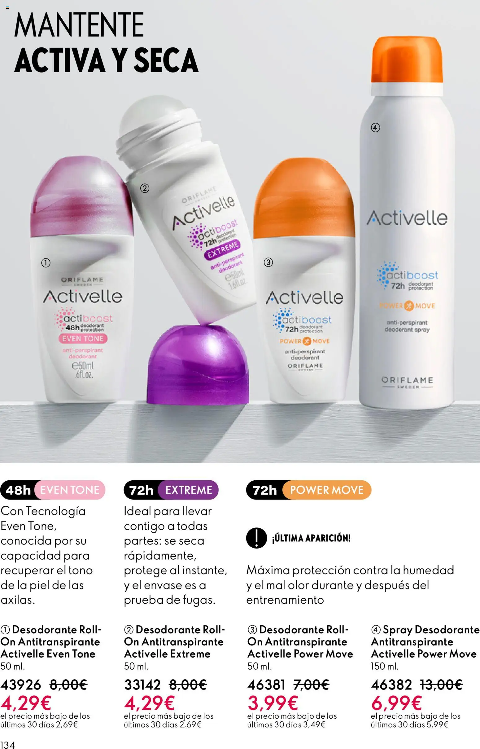 Oriflame - Catálogo Campaña 2 │ válido desde el 28.01.2026 | Página: 134 | Productos: Desodorante, Antitranspirante