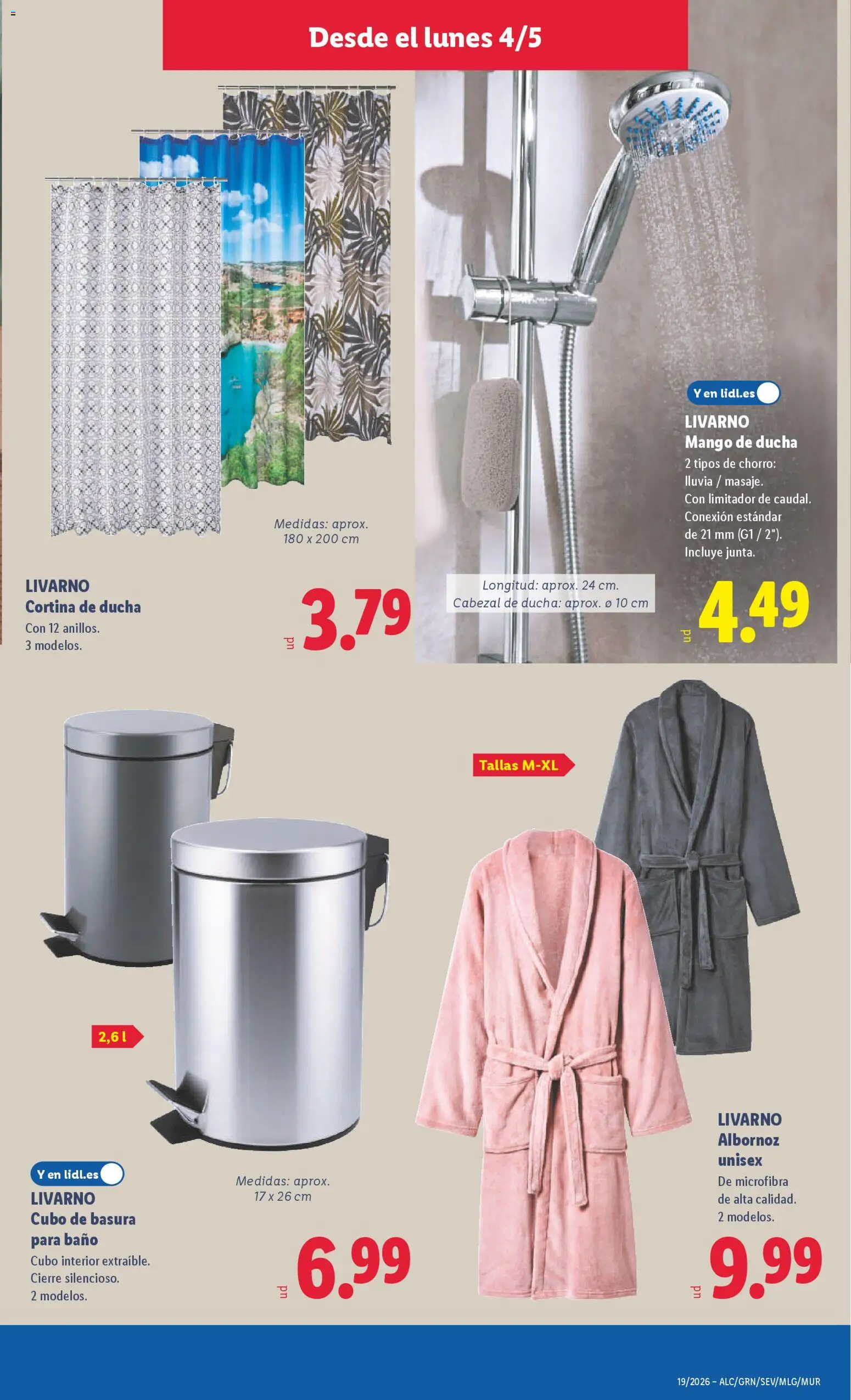 Lidl folleto de bazar │ válido desde el 04.05.2026 | Página: 13 | Productos: Cortina, Cabezal de ducha, Ρούτερ, Ducha