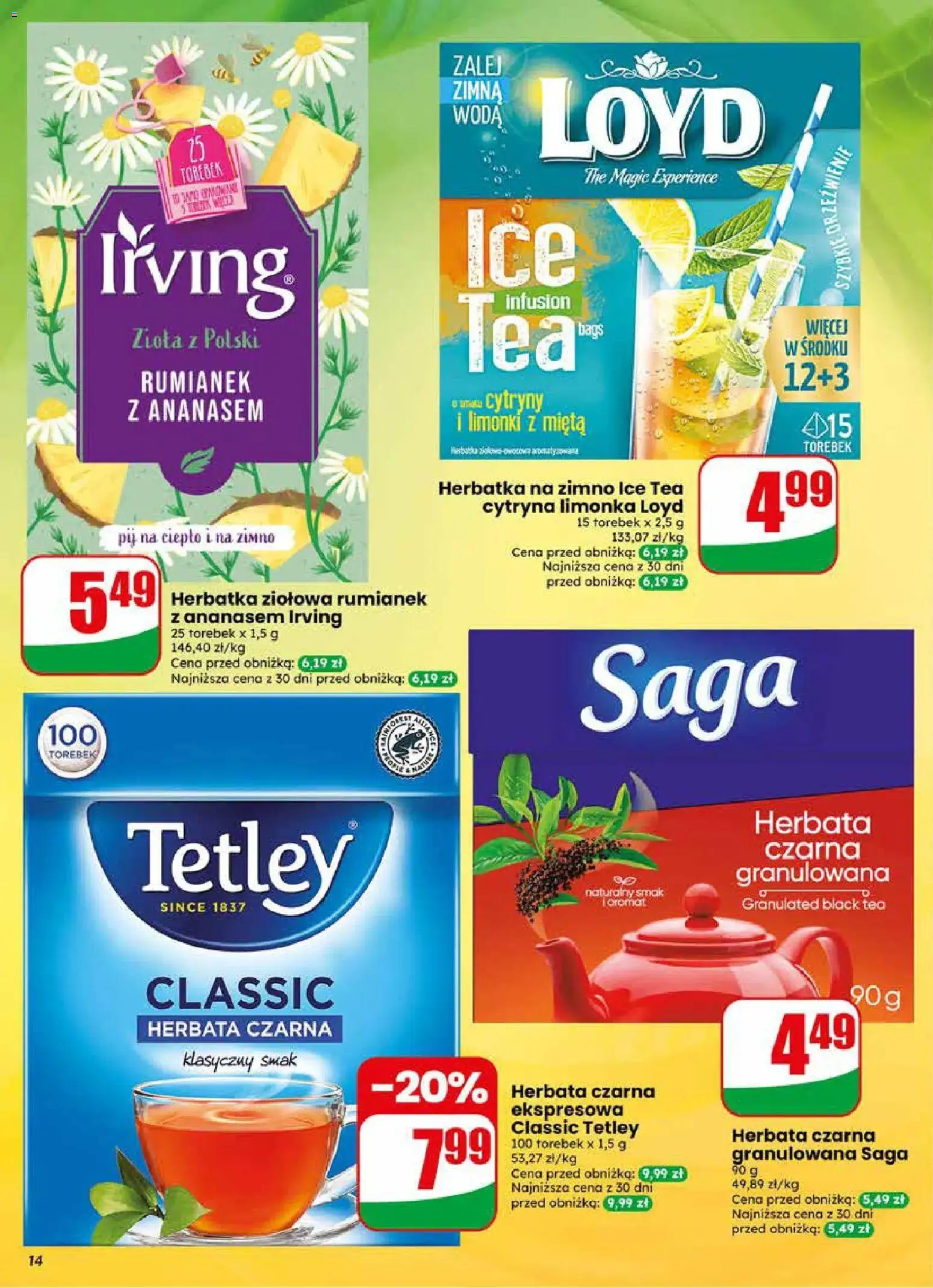 Dino gazetka od 22.04.2026 | Strona: 14 | Produkty: Ice Tea, Cytryny, Mięta, Herbata